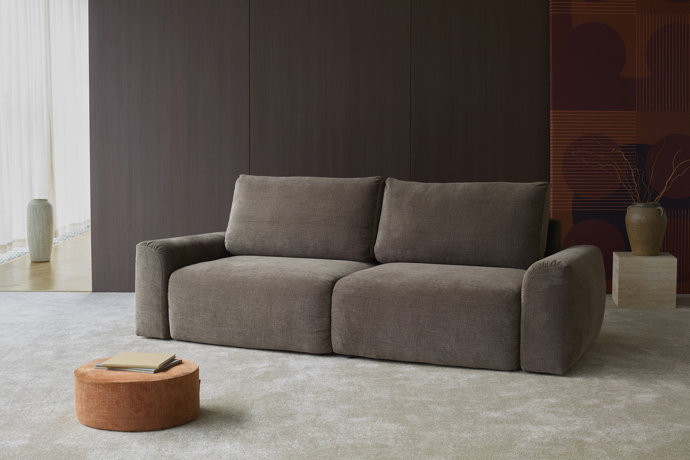 Schlafsofa Norum U-Form mit Chunky-Armlehnen