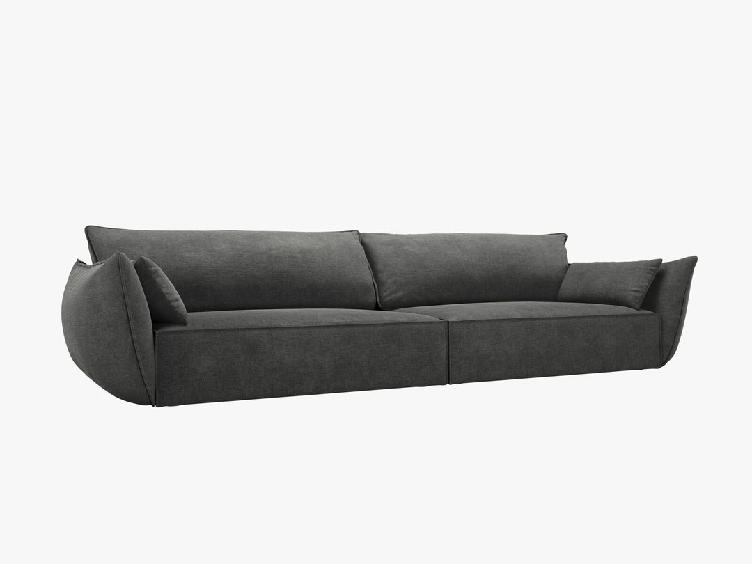 Micadoni 4-Sitzer Sofa Kaelle Chenille Over The Horizon Dunkelgrau