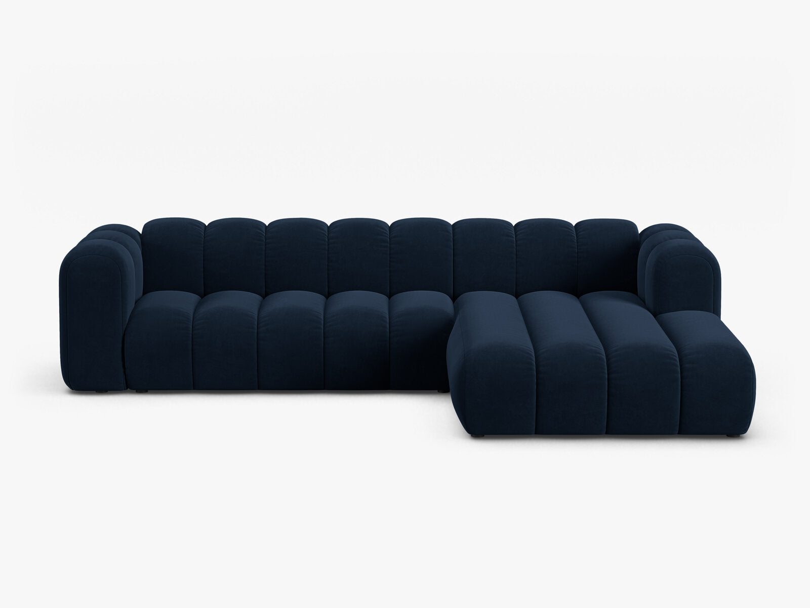 Micadoni Modulares Ecksofa Lupine 4-Sitzer Rechts Samt Salvador Königsblau