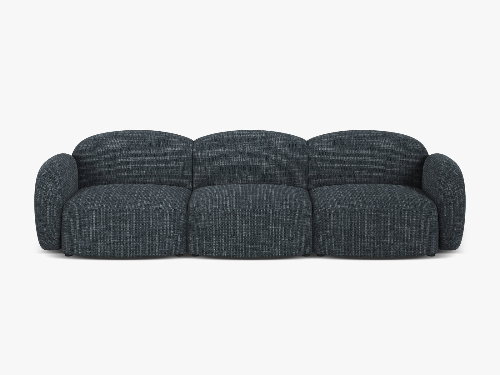 Micadoni Sofa Blair 3-Sitzer Strukturierter Stoff Baltimore Marineblau