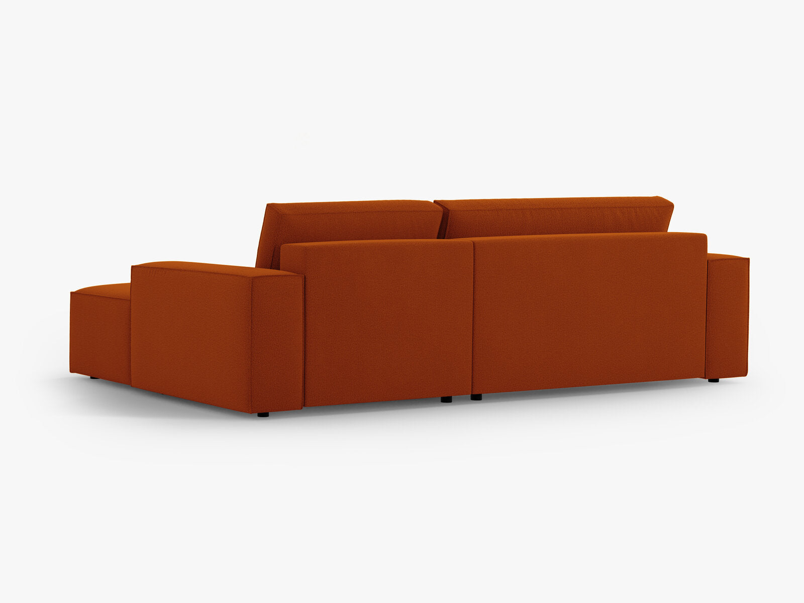 Micadoni Schlaf-Ecksofa Jodie 3-Sitzer Rechts Strukturierter Stoff Terrakotta