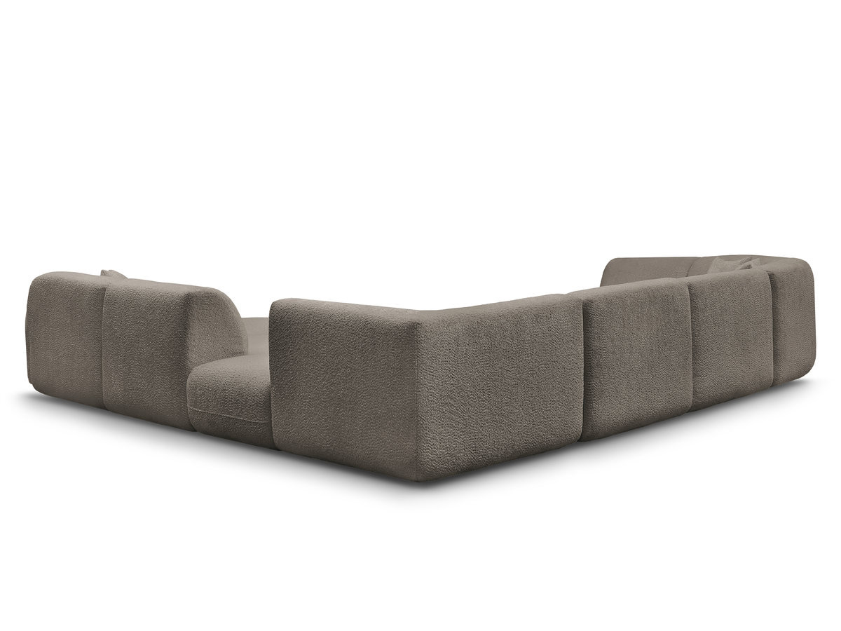 Bobochic Anda Wohnlandschaft mit Pouf 396 × 357 cm Chenille Taupe Ecke rechts