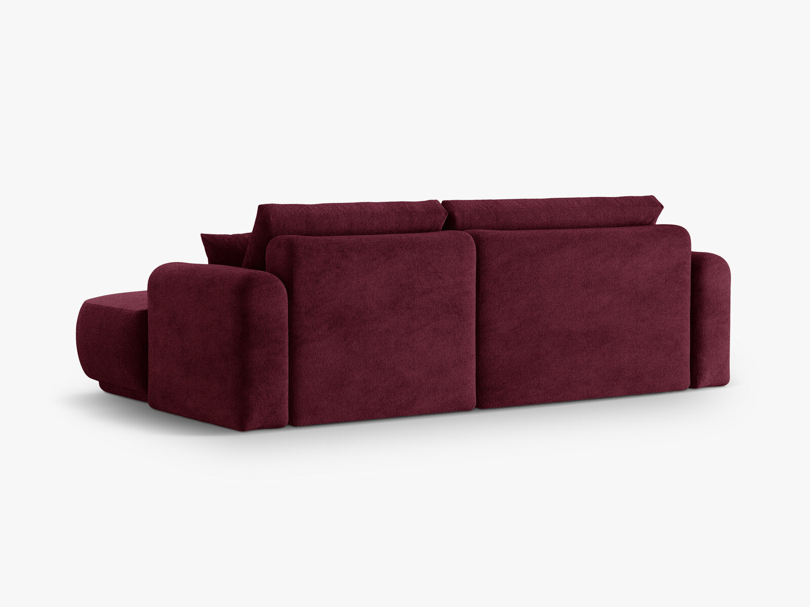 Micadoni Ella Ecksofa 5-Sitzer mit Schlaffunktion Rechts Strukturierter Stoff Sorella Burgundfarben