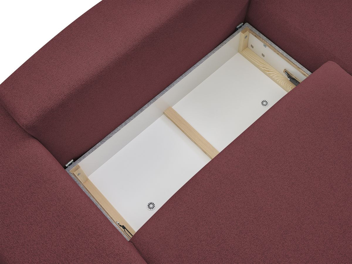 Bobochic Voltaire Ecksofa mit Schlaffunktion und Bettkasten Melange-Stoff Rot