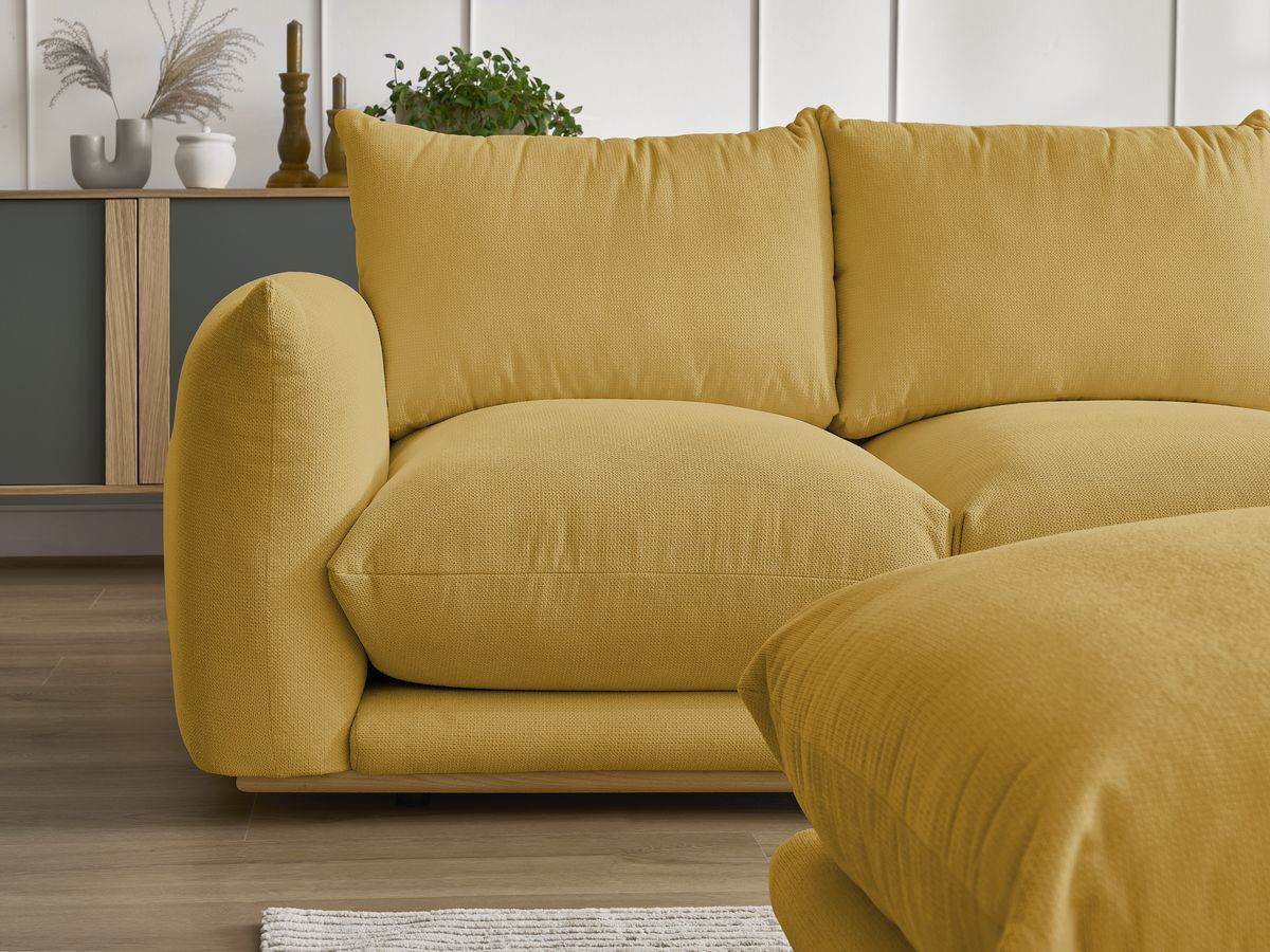 Bobochic Ernest Sofa 6-Sitzer mit Pouf Stoff Gelb