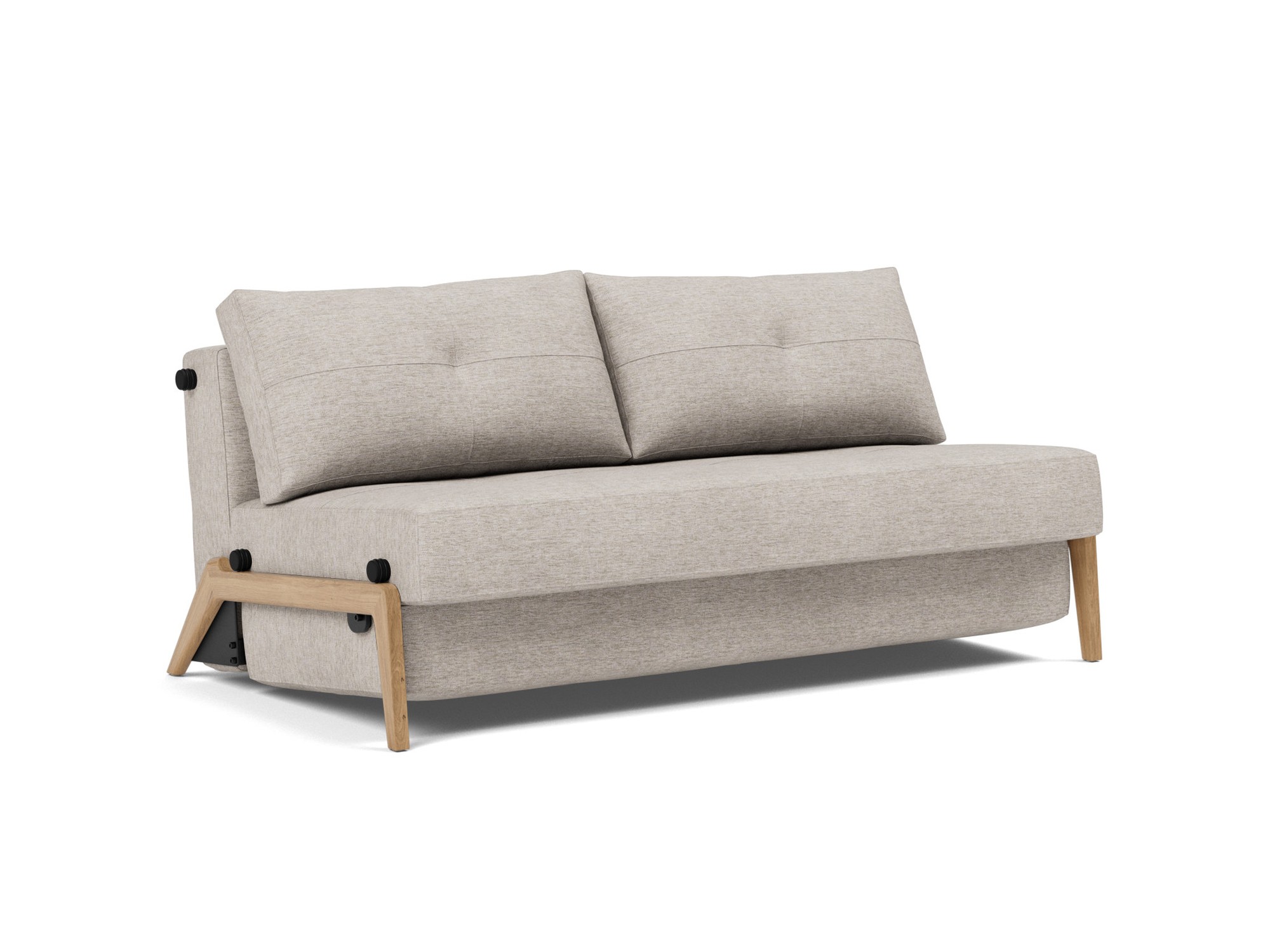 Schlafsofa Cubed 160 Chenille Yuveno 471-Sand Beine Eiche