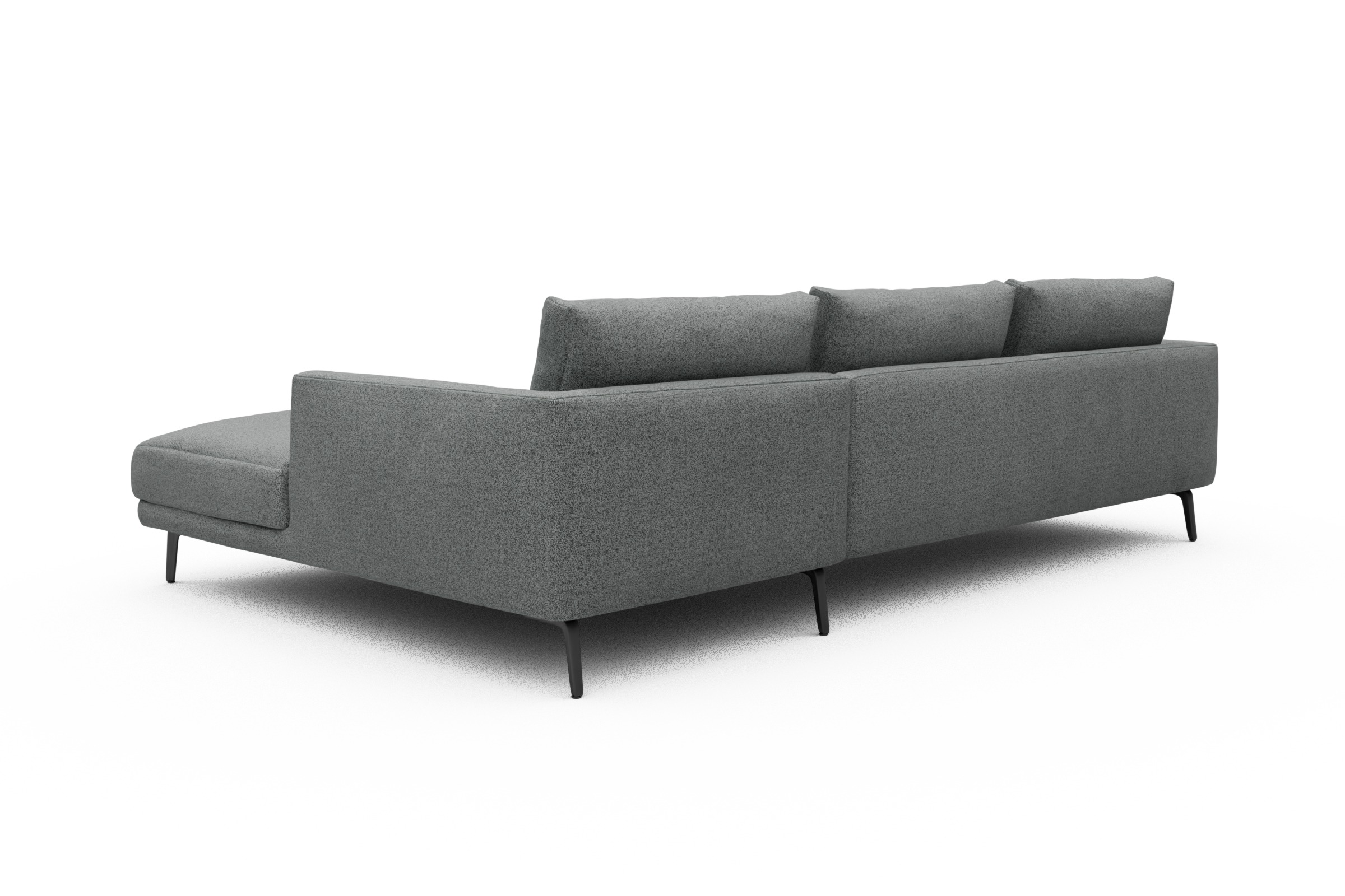 Ecksofa Karl Chaiselongue rechts mit 2,5-Sitzer Aivi-Gravet-Grey