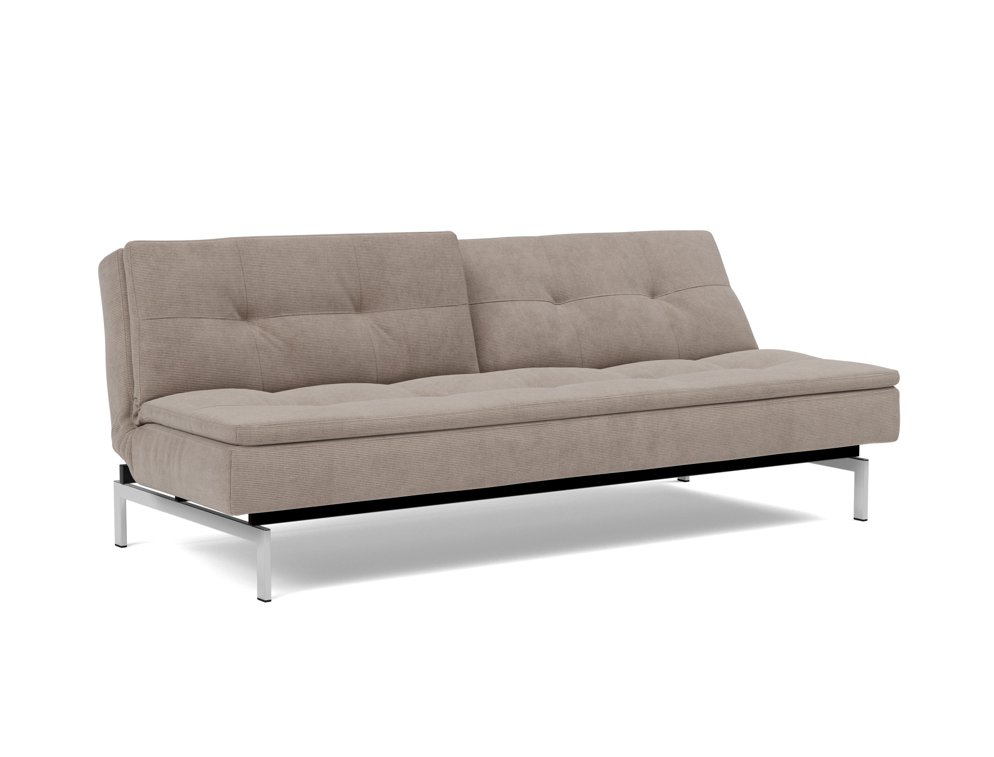 Schlafsofa Dublexo Kord Cordufine 318-Beige Beine Chrom