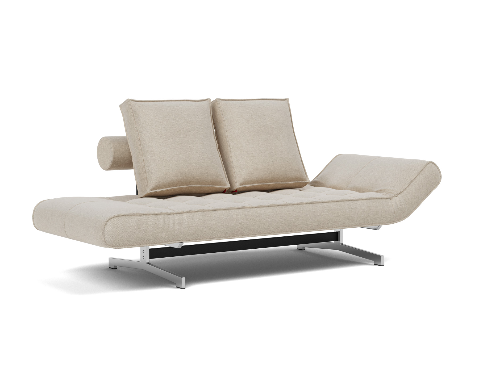 Tagesbett Ghia Flachgewebe Phobos 586-Latte Beine Chrom