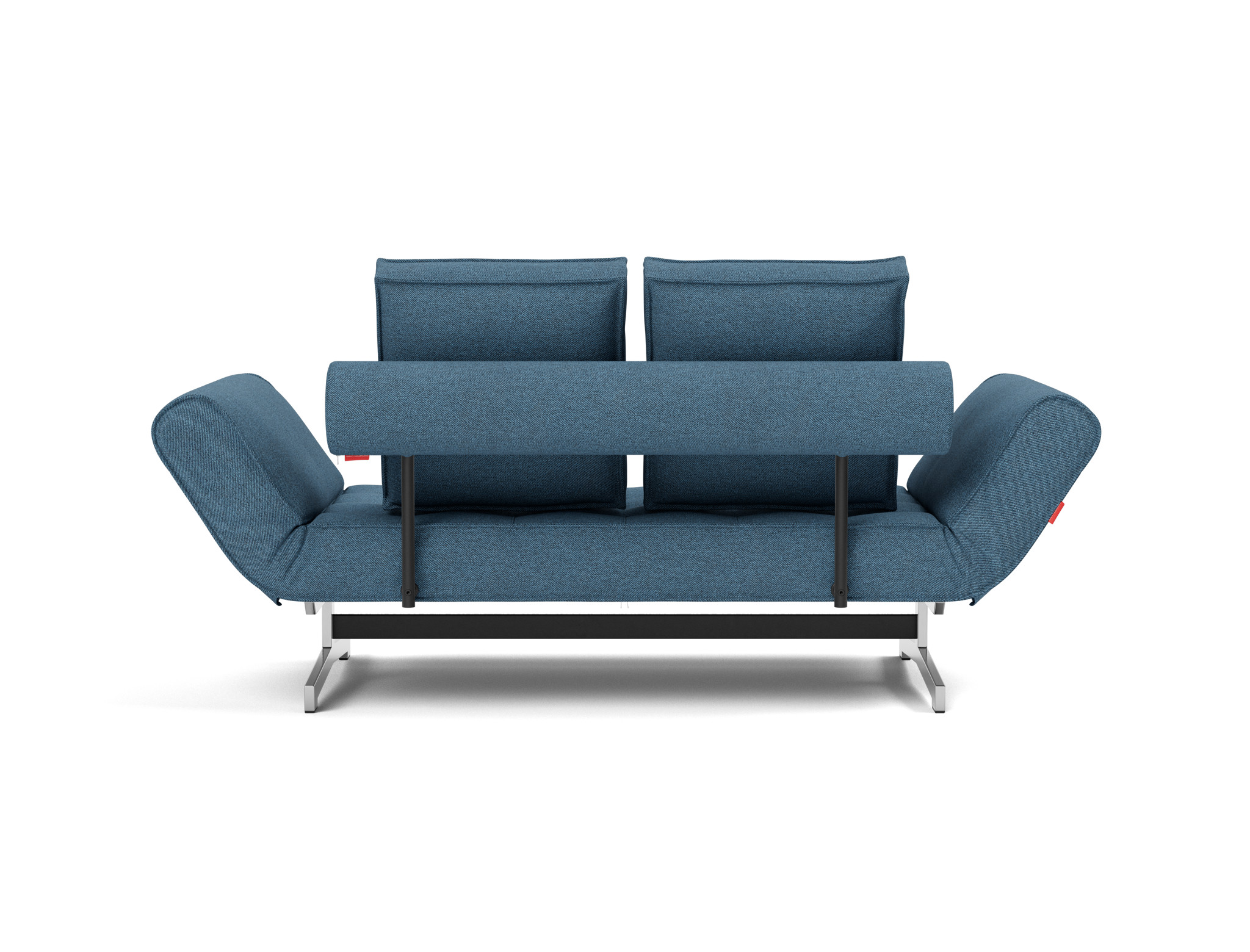 Tagesbett Ghia Strukturierter Stoff Weda 302-Weda-Blue Beine Chrom