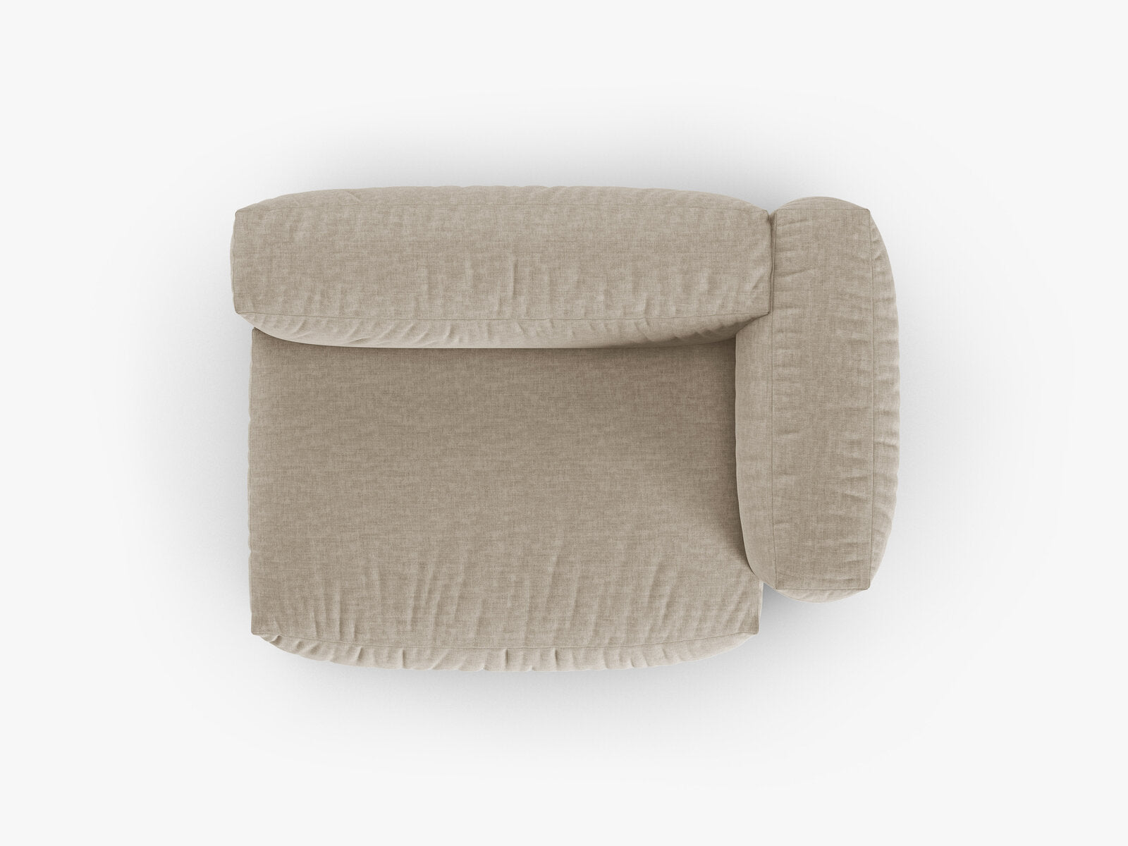 Micadoni Eckmodul mit Armlehne Martina 1-Sitzer Groß 90cm Sitztiefe Rechts Strukturierter Stoff Boston Helles Beige