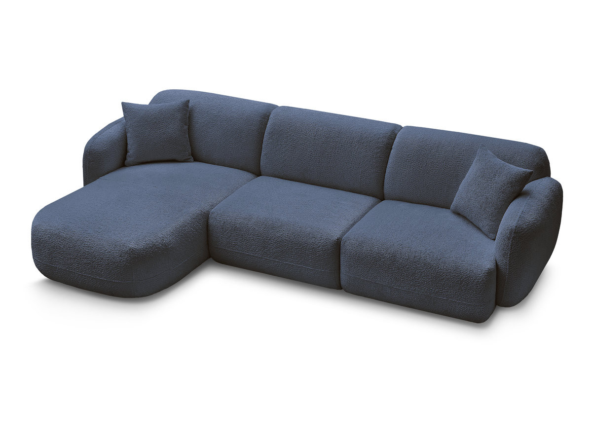 Bobochic Anda Ecksofa 292 × 163 cm Chenille Dunkelblau Ecke links