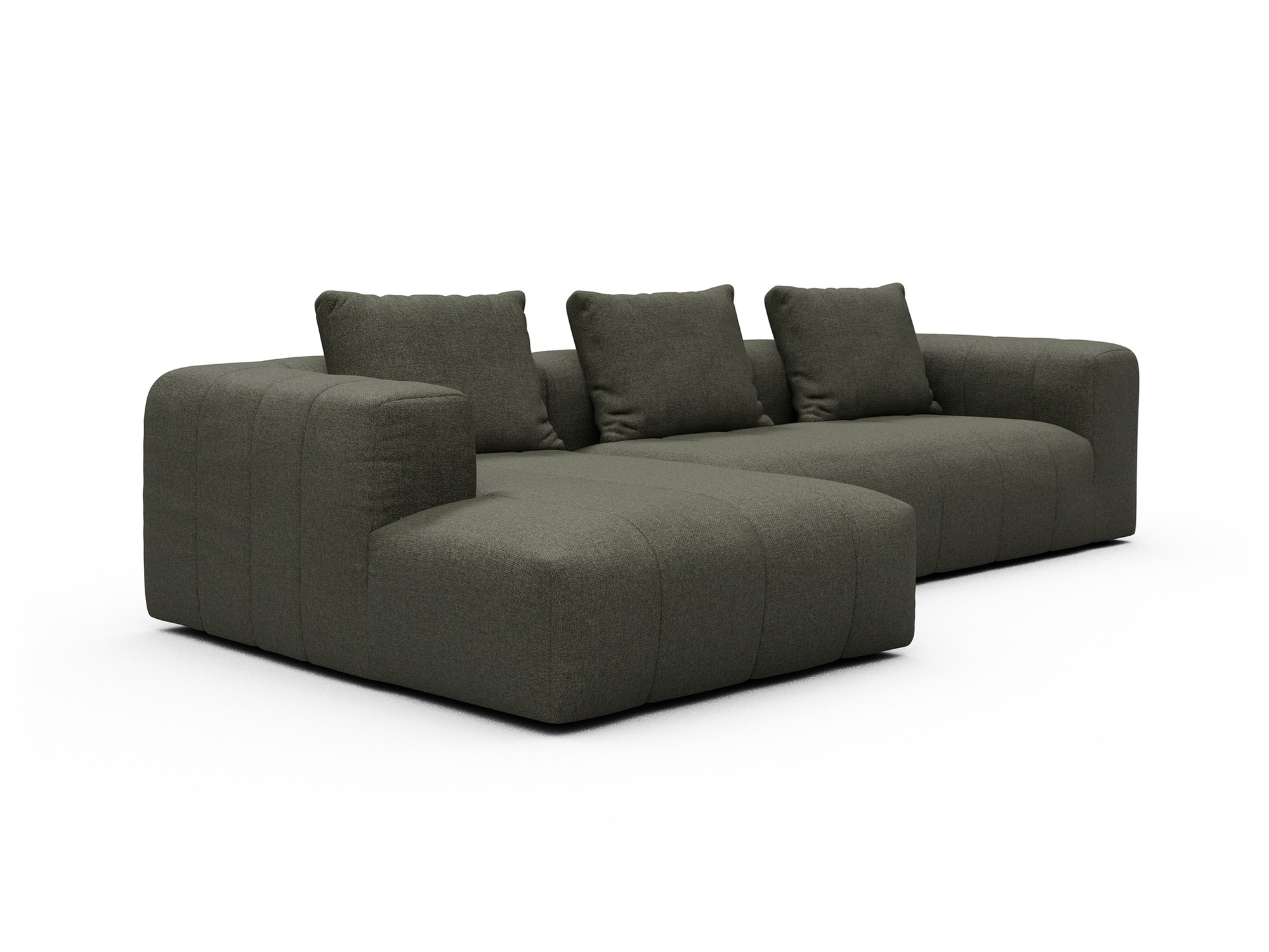 Hugo 2,5-Sitzer Armlehne rechts mit Chaiselongue Sama-Winter-Moss moebelfaktor