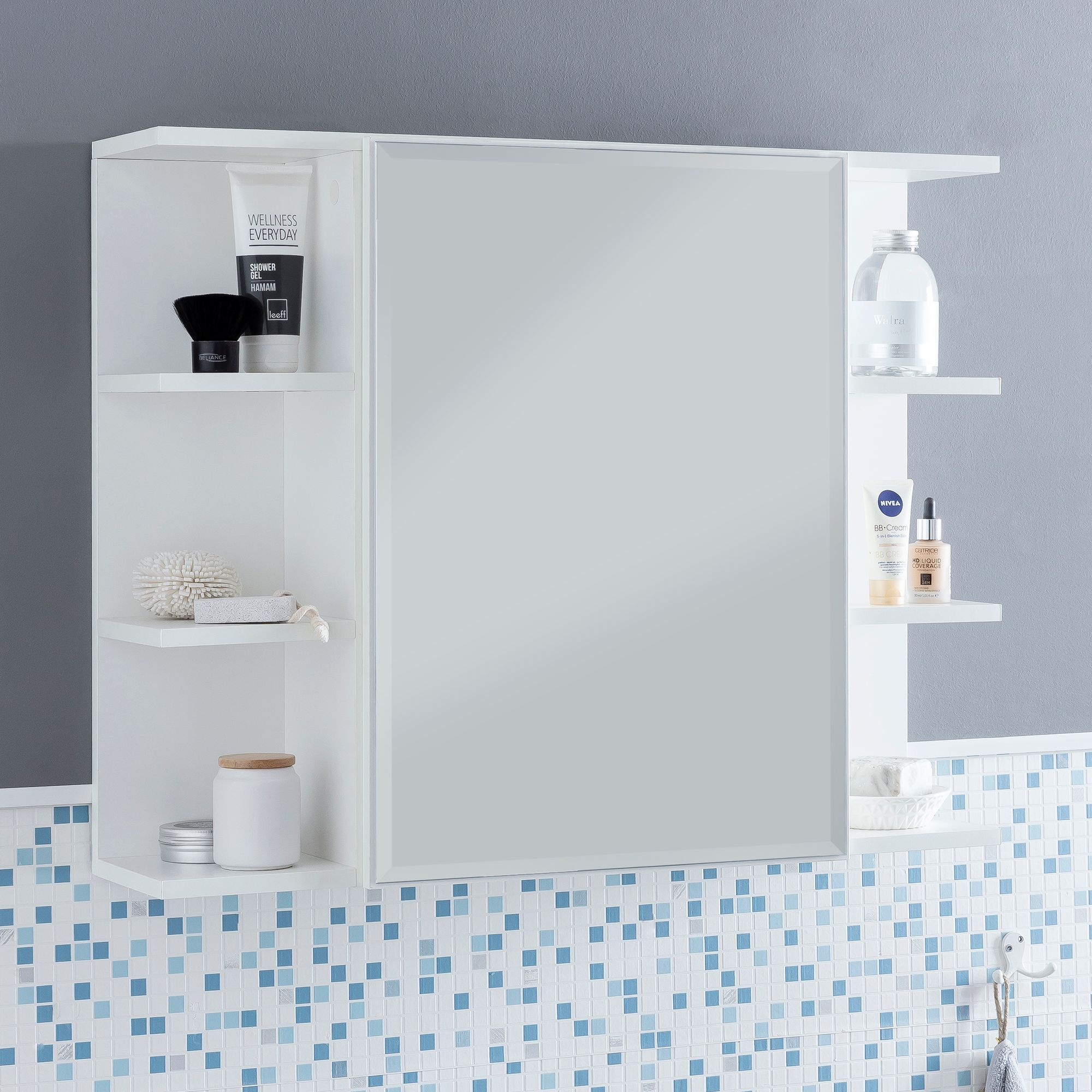 Spiegelschrank Hostrup Weiß 80 × 20 × 64,5 cm