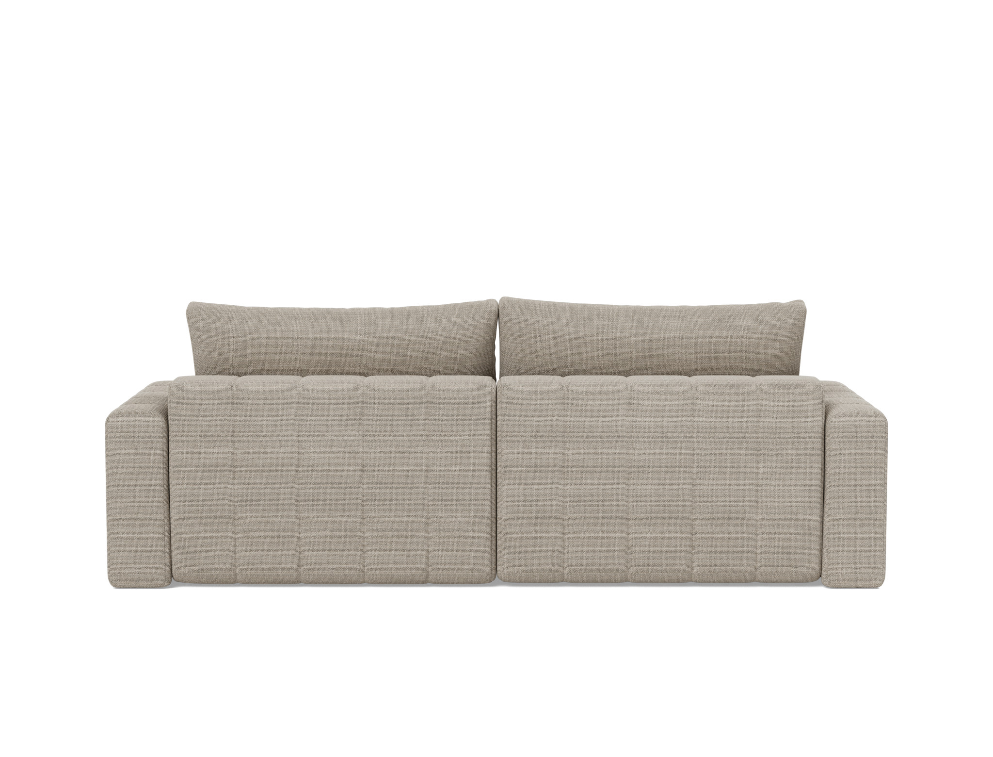 Schlafsofa Akello mit Chaiselongue und Armlehnen Strukturierter Stoff Kenya 579-Gravel
