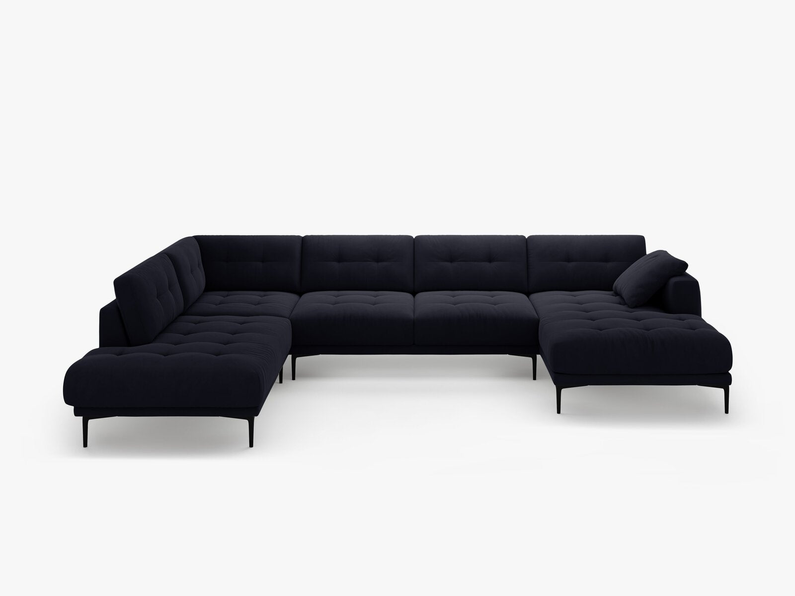 Micadoni Panorama Ecksofa Bemy 7-Sitzer Links Samt Königsblau