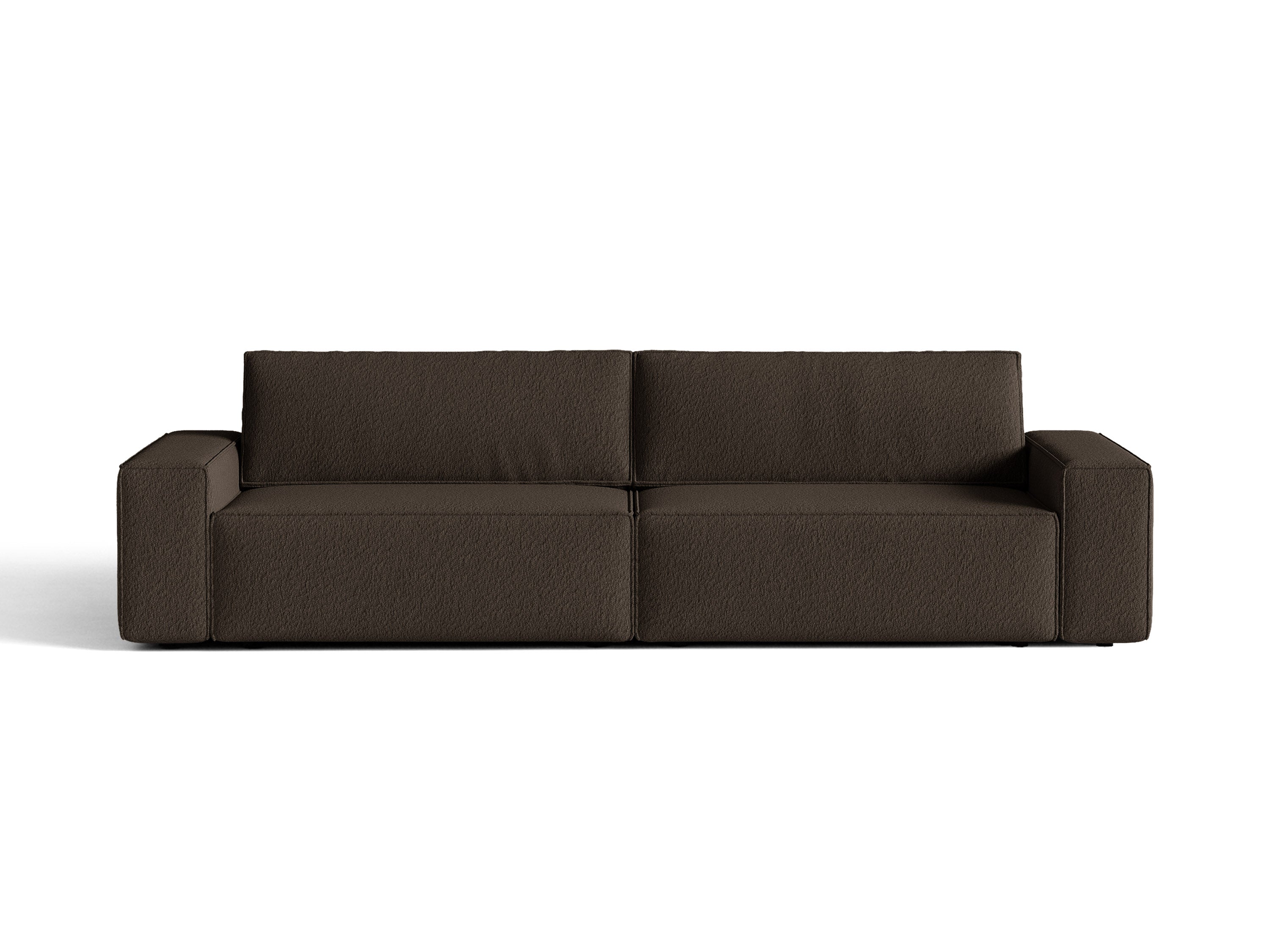 Micadoni Schlafsofa Jodie 3-Sitzer Boucle Baloo Braun