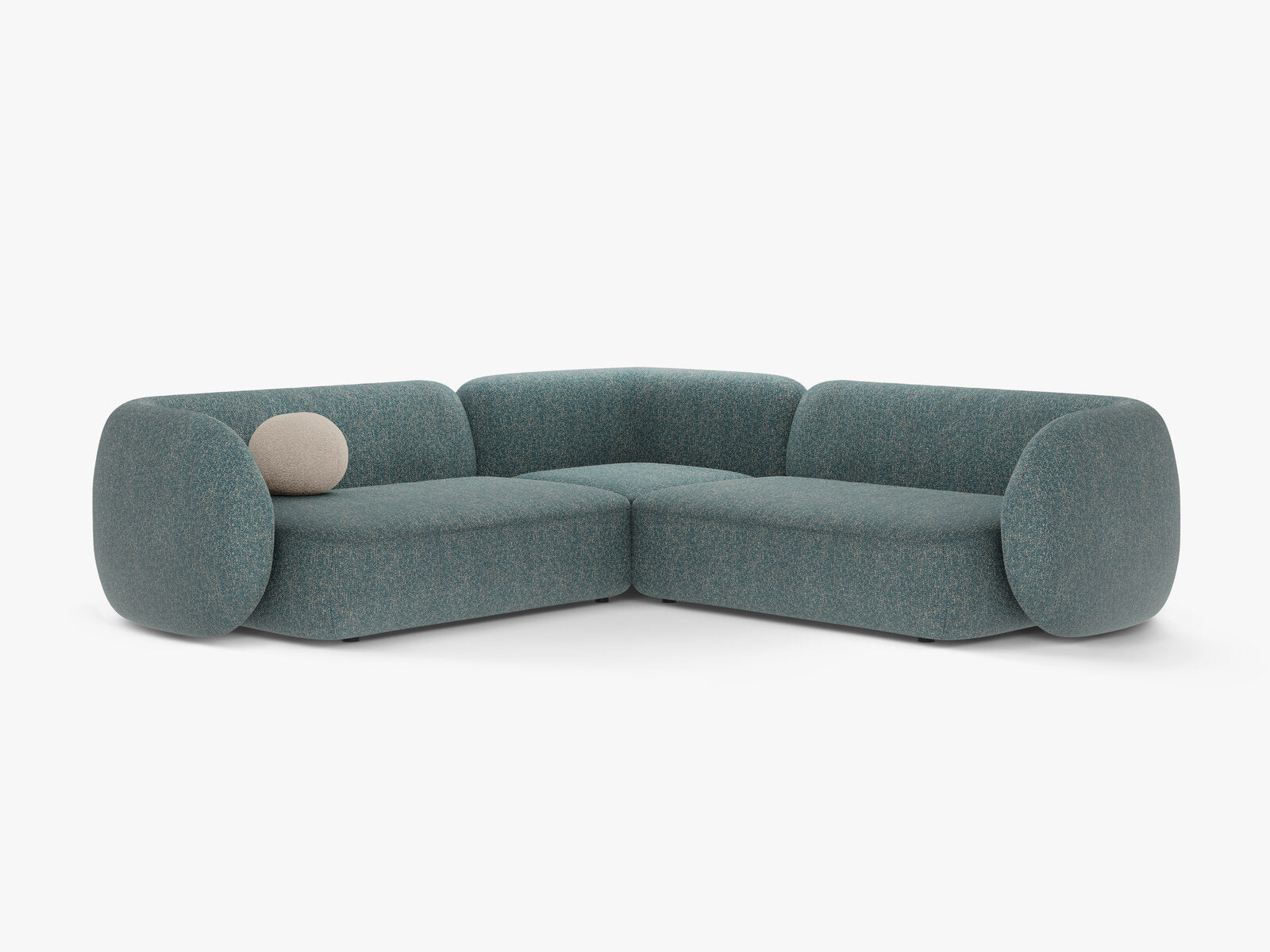 Micadoni Ecksofa Kate 5-Sitzer Strukturierter Stoff Blau Melange