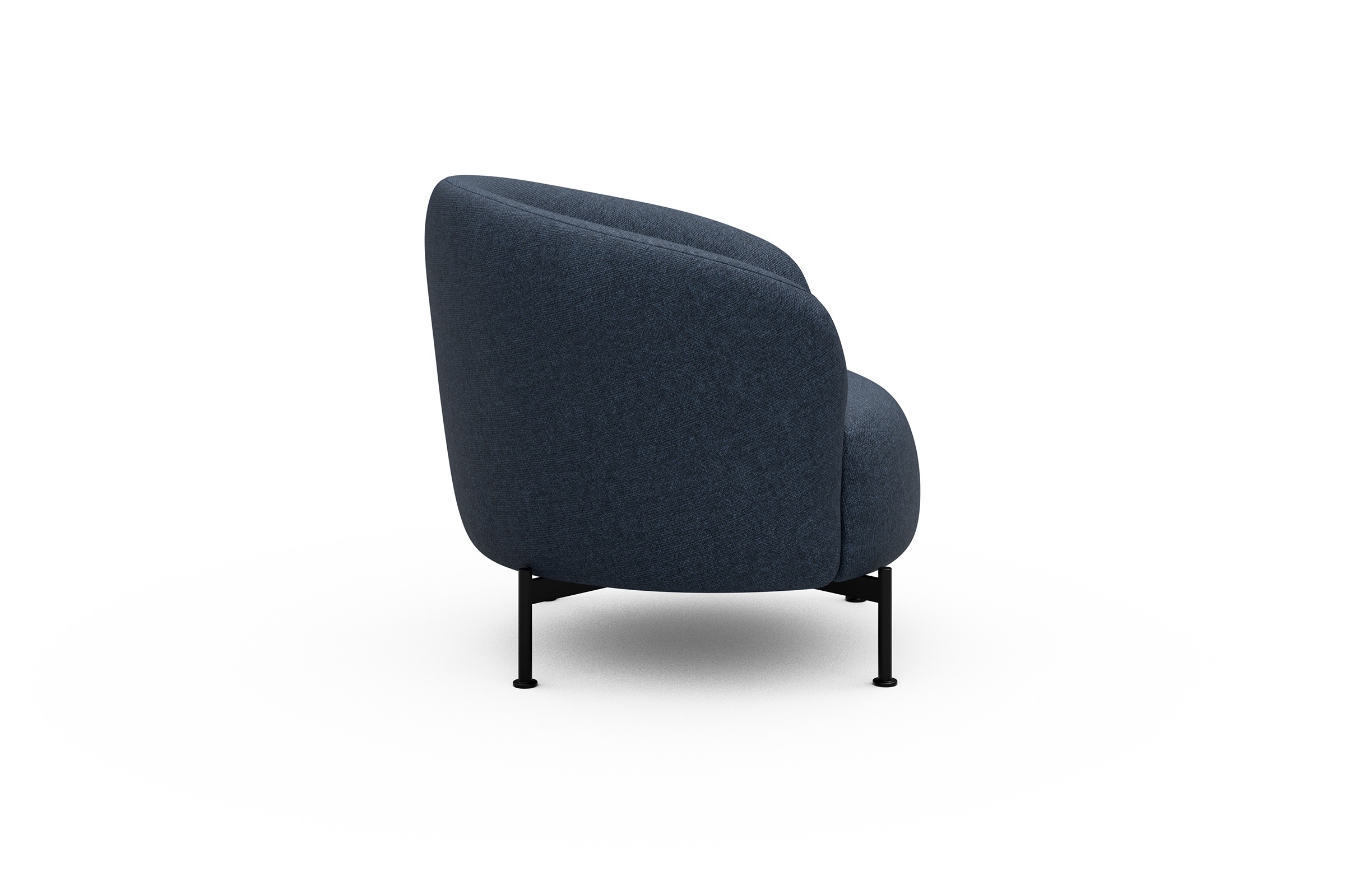 Sessel Ronda X-Metallgestell Schwarz Sama-Deep-Blue