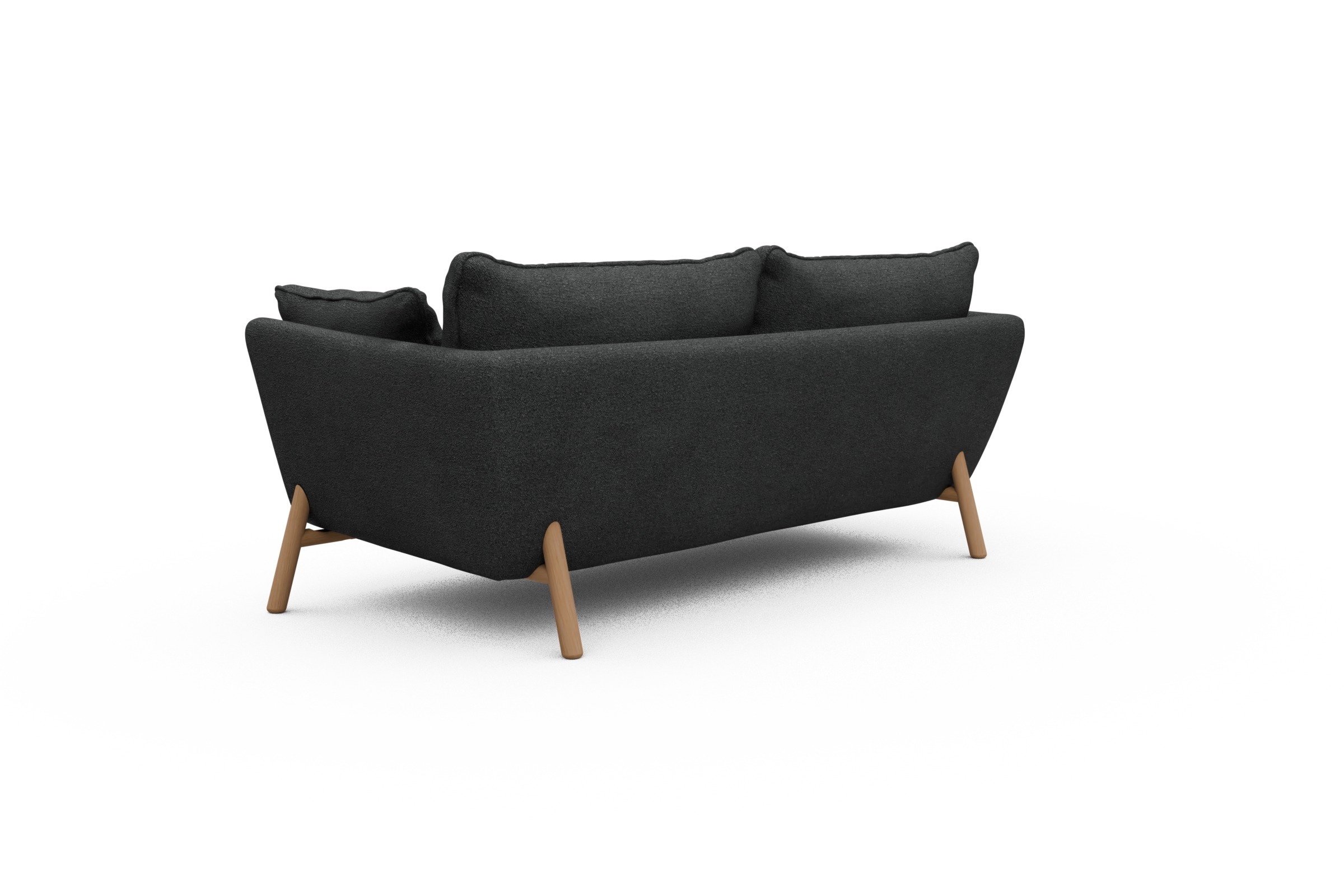 Sofa Emil PREMIUM 2-Sitzer Beinfarbe Eiche Natur Boucle-Charcoal
