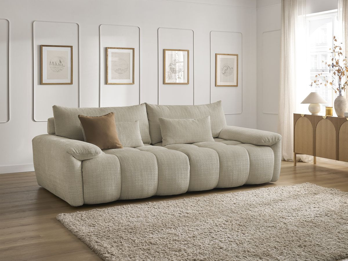 Bobochic Ivane Sofa 3-Sitzer Strukturstoff Beige