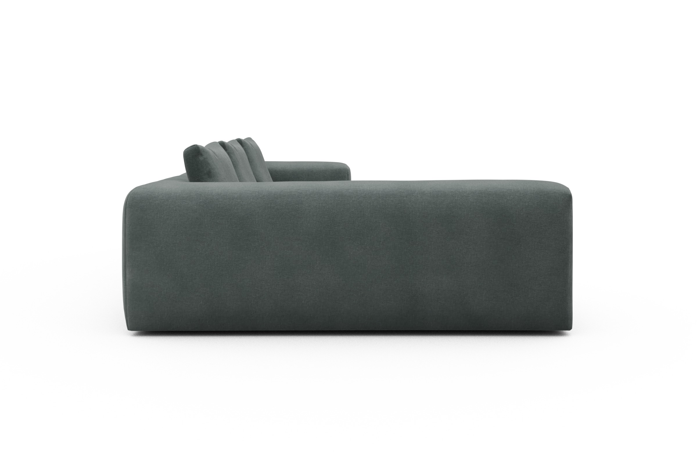 Ecksofa Fred 2x 2,5-Sitzer links offen Smooth-Silver-Grey