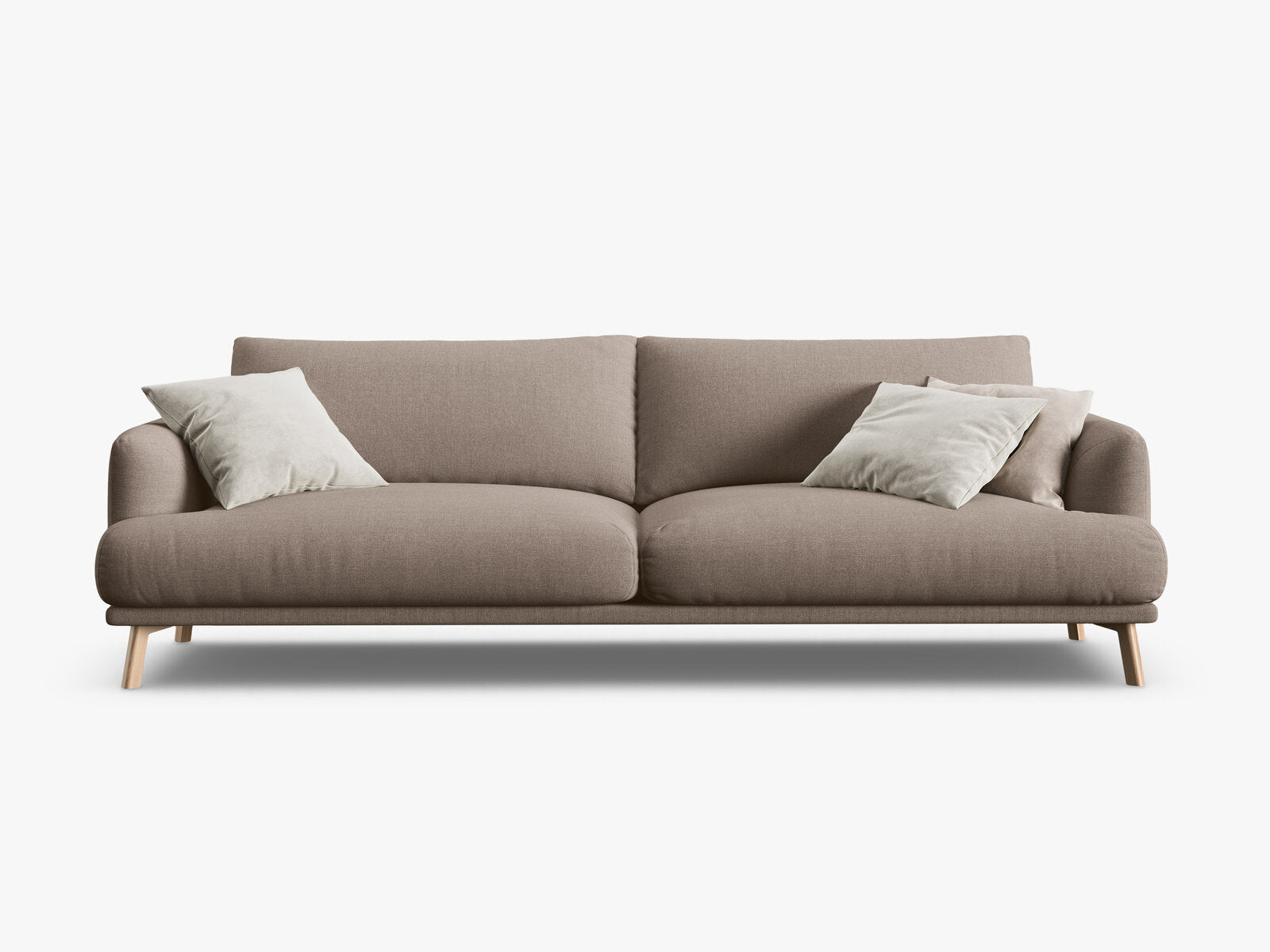 Micadoni Sofa Naomi 4-Sitzer Strukturierter Stoff Liberty Cappuccino