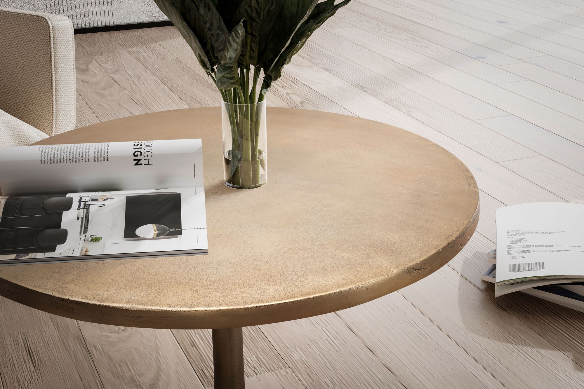 Couchtisch Hultsfred Aluminium Gold Ø 60 cm