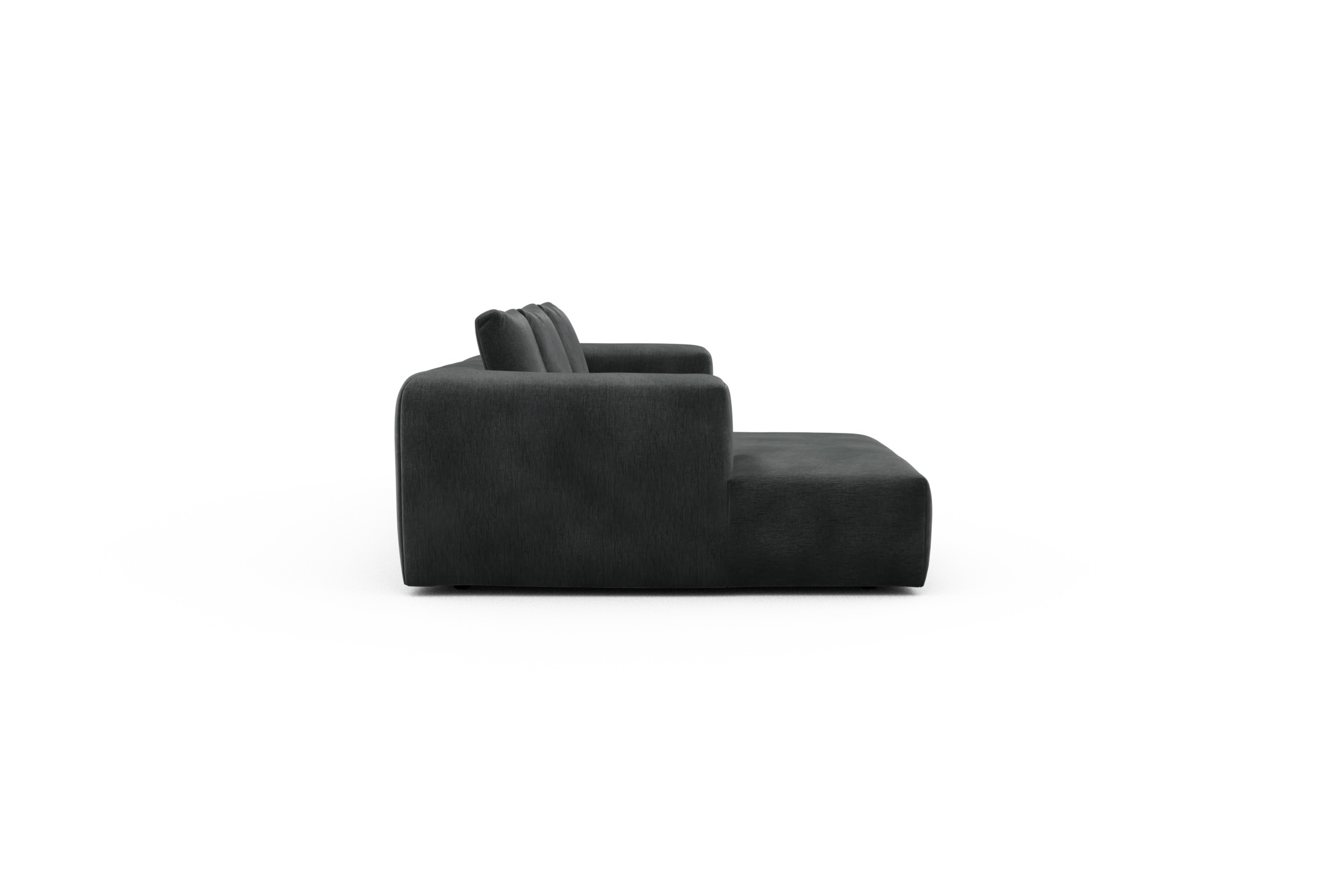 Ecksofa Fred Chaiselongue links mit 2,5-Sitzer Smooth-Deep-Warm-Grey