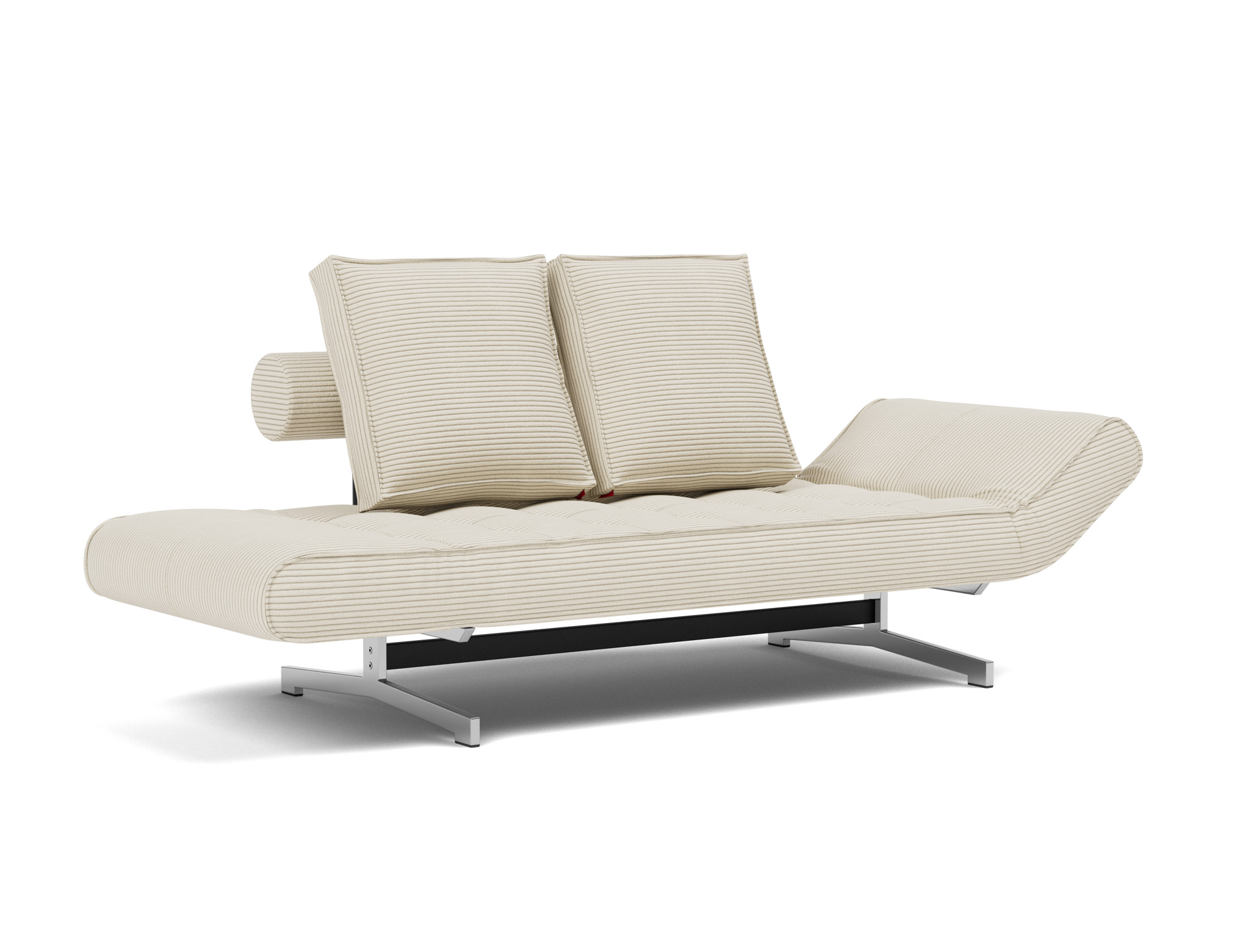 Tagesbett Ghia Kord Corduroy 594-Ivory Beine Chrom