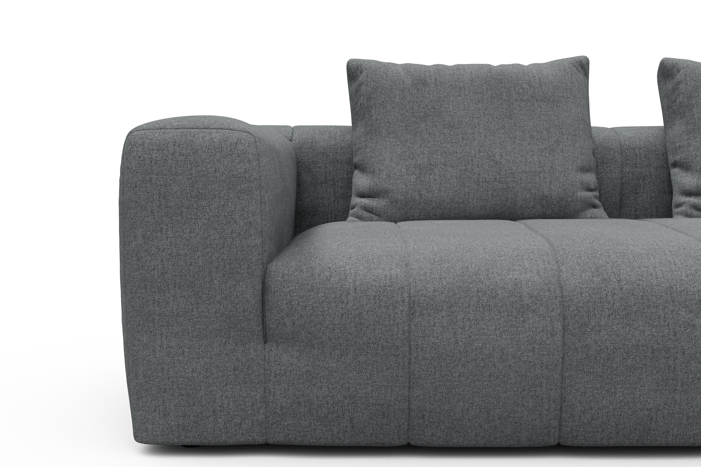 Ecksofa Hugo 2,5-Sitzer Armlehne links mit Chaiselongue Casone-Gravel-Grey