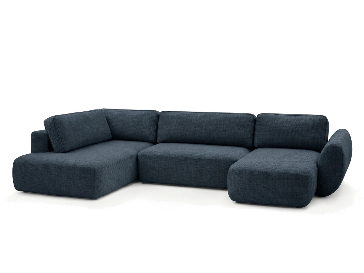 Bobochic Denise Wohnlandschaft Strukturstoff Dunkelblau Ecke rechts