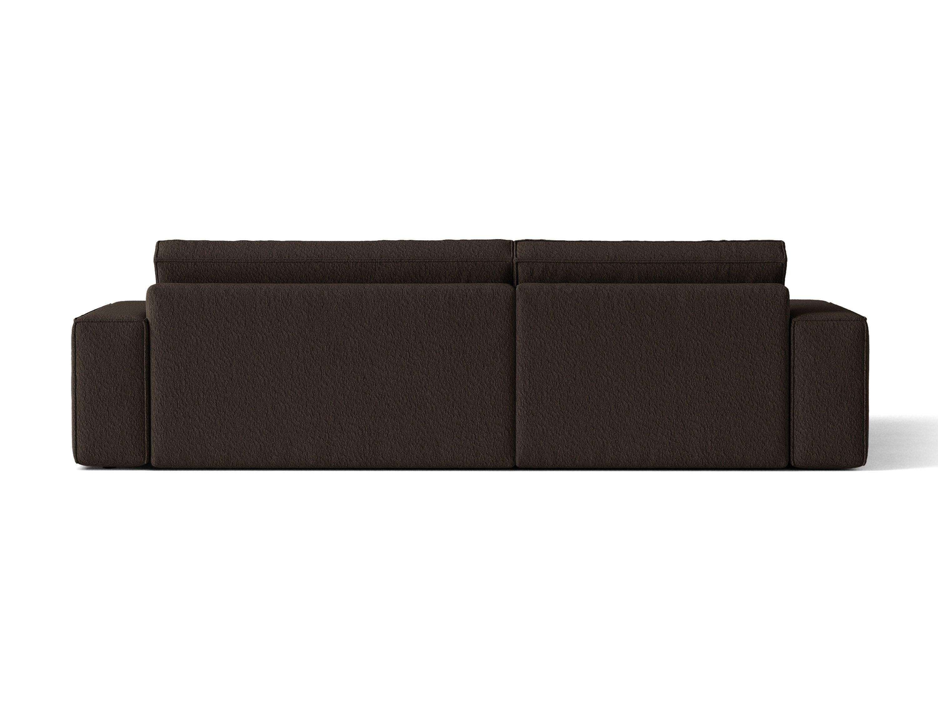 Micadoni Schlaf-Ecksofa Jodie 3-Sitzer Boucle Baloo Braun Links