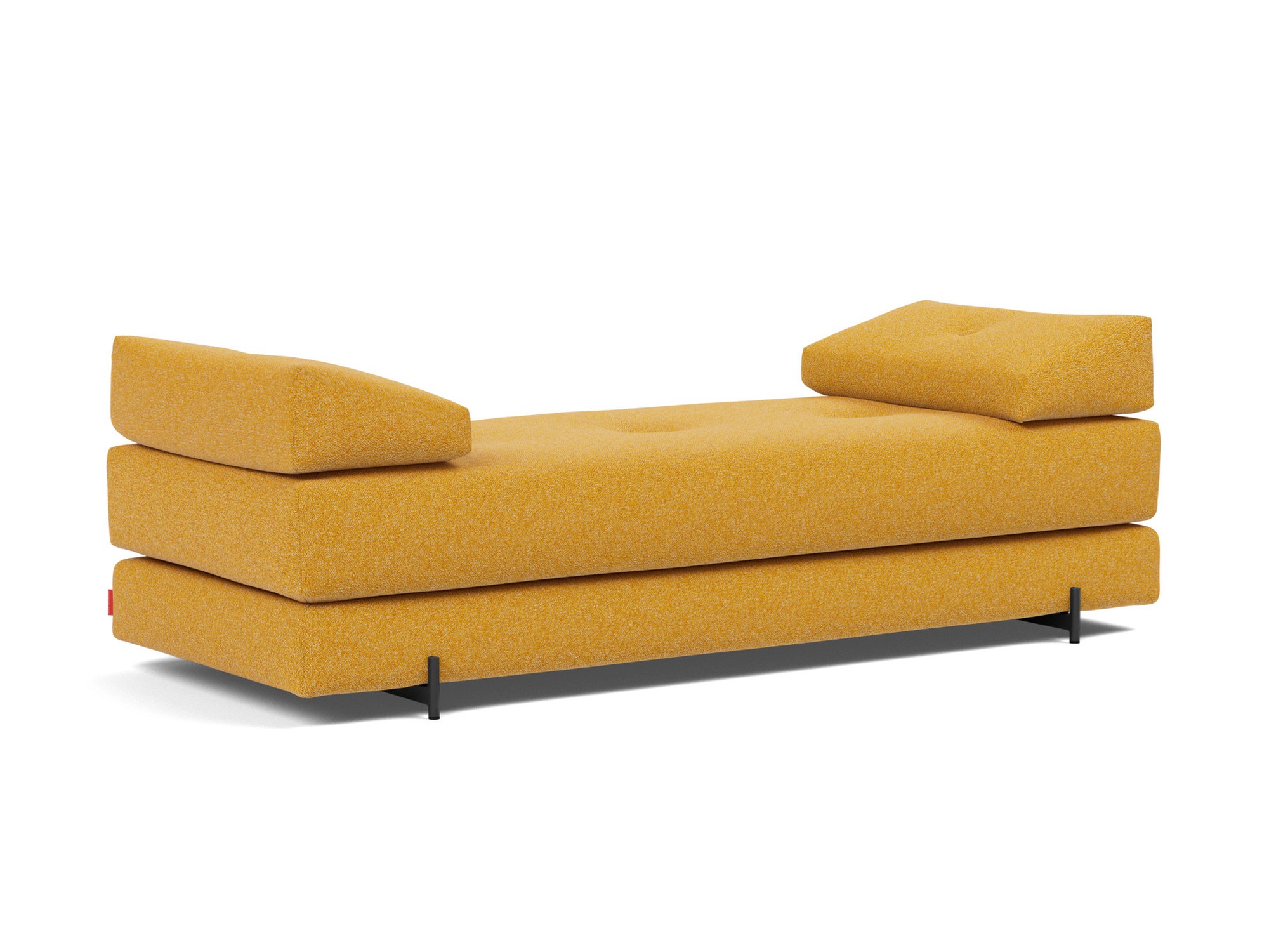 Tagesbett Sigmund Boucle Skandi 536-Ochre Beine Indu schwarz
