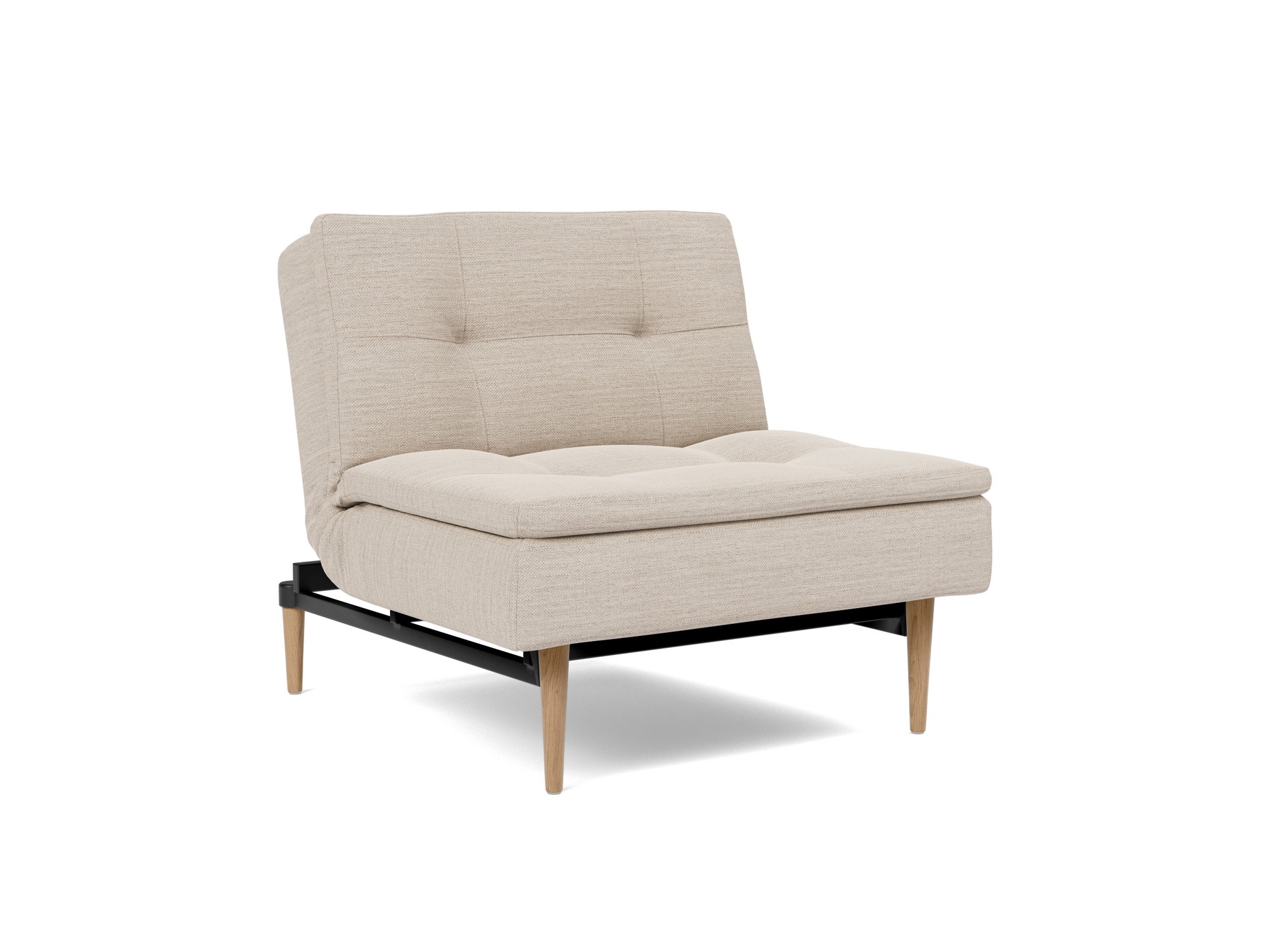 Sessel Dublexo Webstoff Blida 612-Sand-Grey Beine Styletto Eiche hell