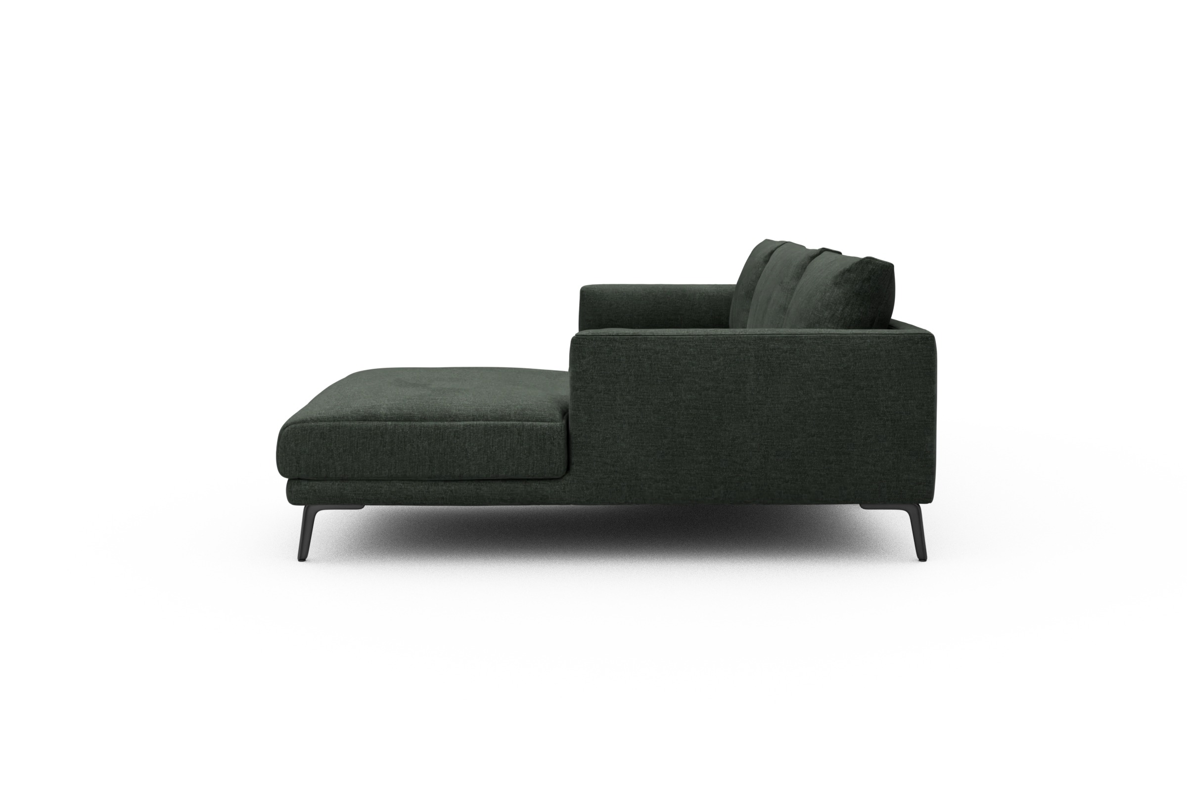 Ecksofa Karl Chaiselongue rechts mit 2,5-Sitzer Aivi-Pine-Green