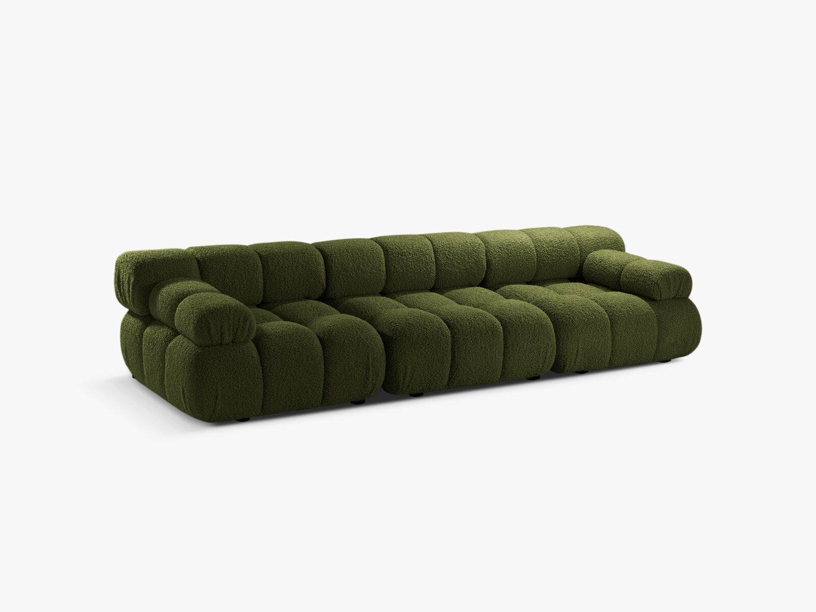 Micadoni Modulares Sofa Bellis 3-Sitzer Boucle Rolf Grün