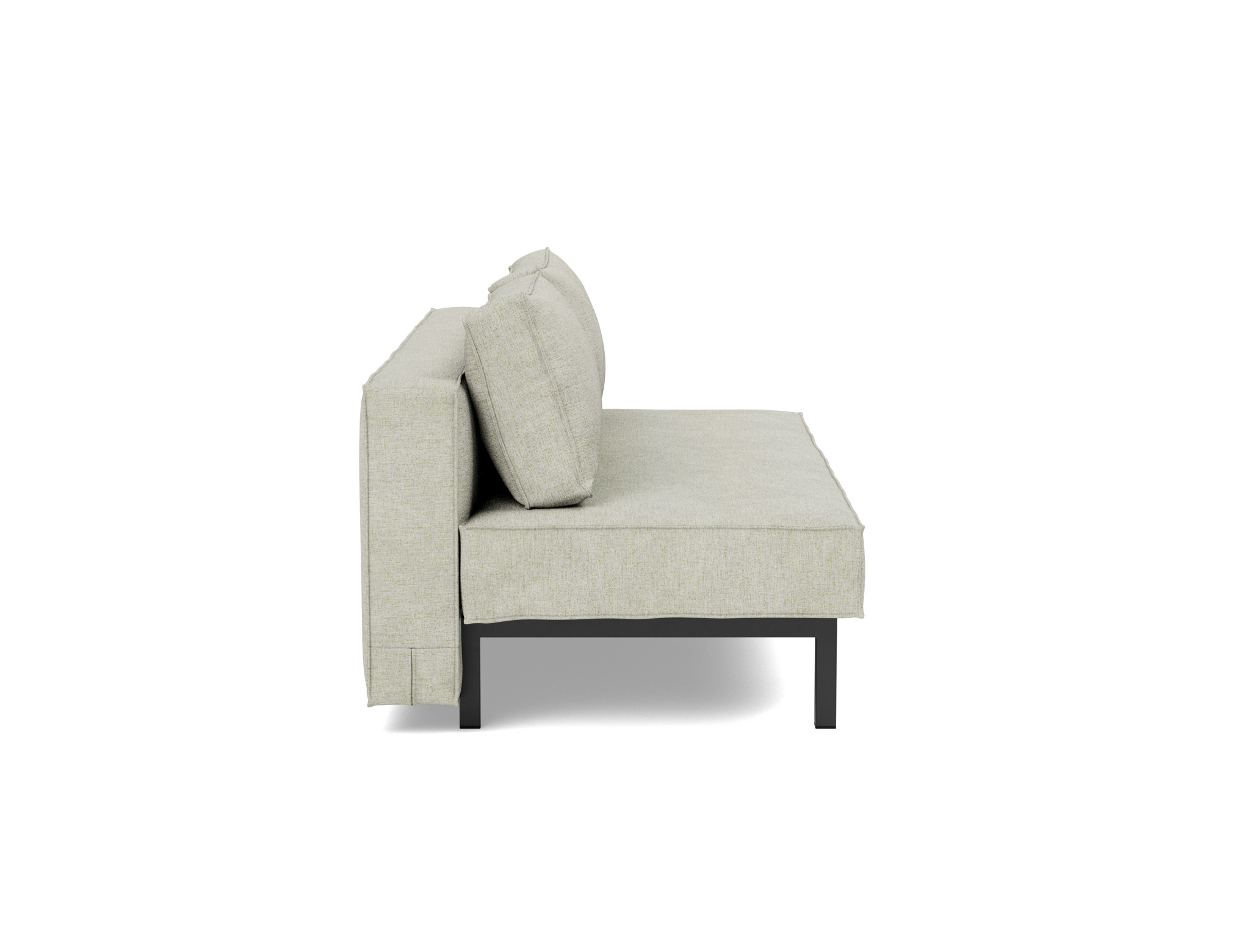 Schlafsofa Sly Flachgewebe Avella 280-Sand Beine Schwarzes Metall
