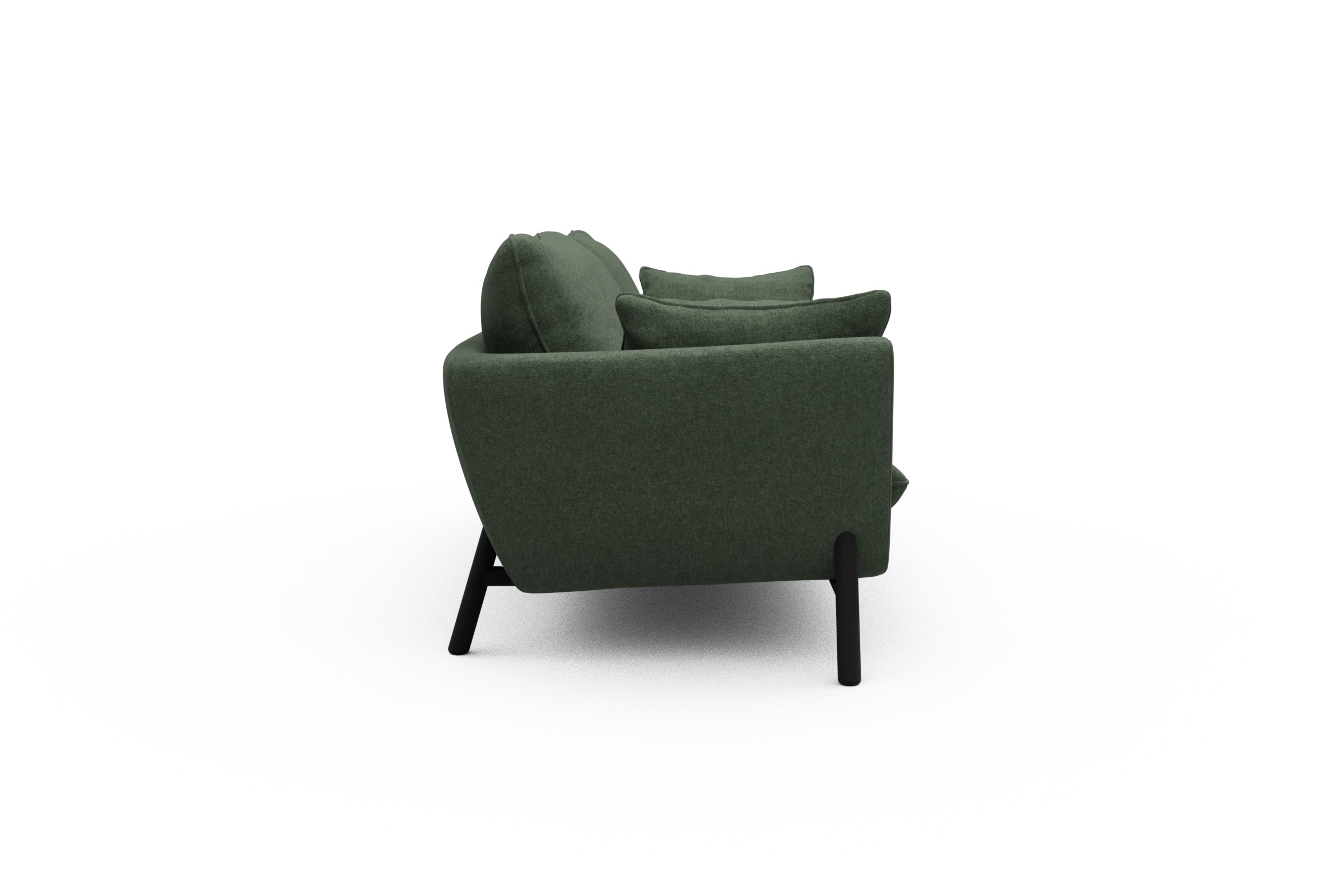 Sofa Emil 3-Sitzer Beinfarbe Eiche Schwarz Casone-Forest-Green