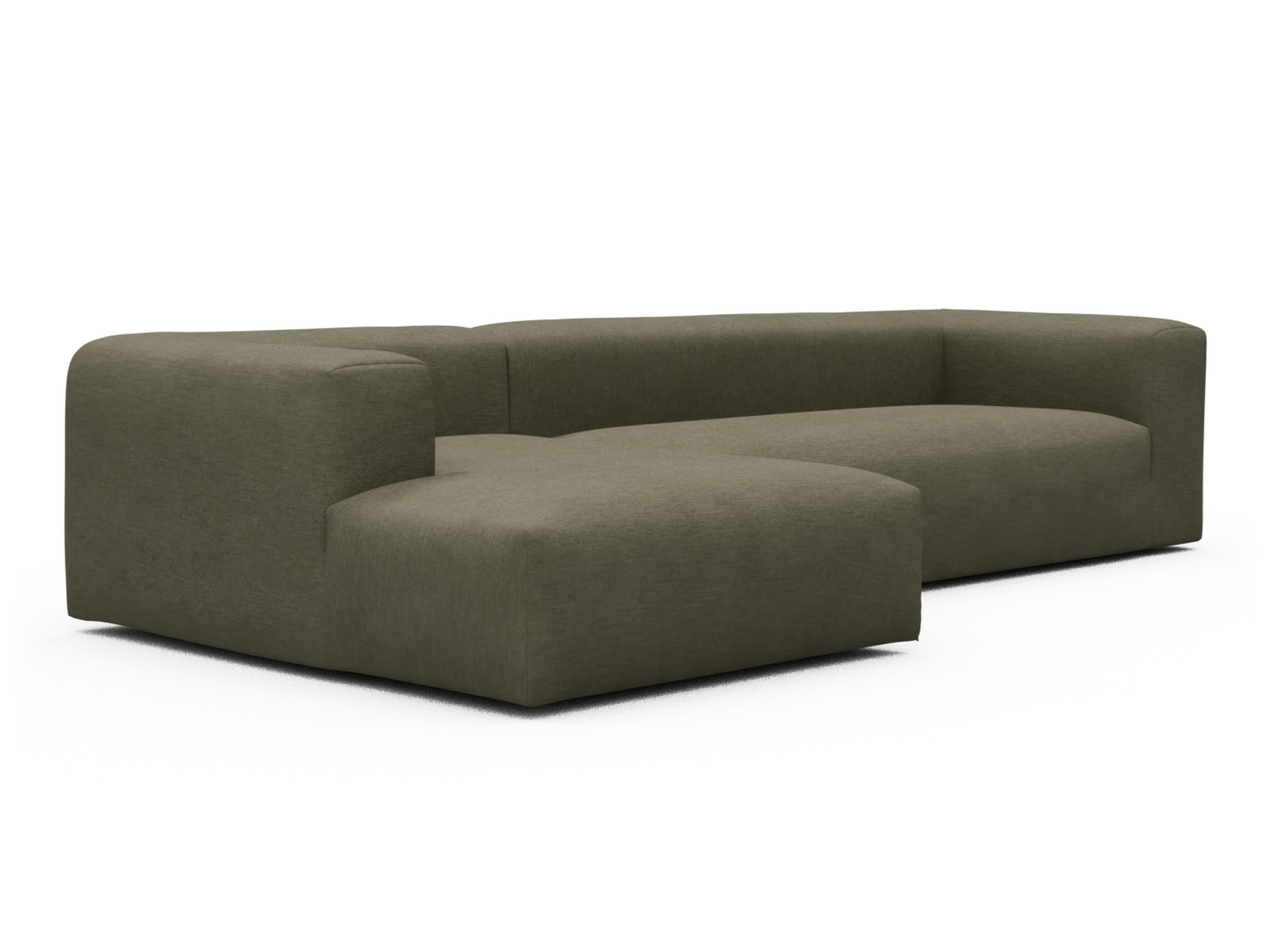 Skandi Home Ecksofa Fred Chaiselongue links mit 2,5-Sitzer Vivus-Dusty-Olive moebelfaktor