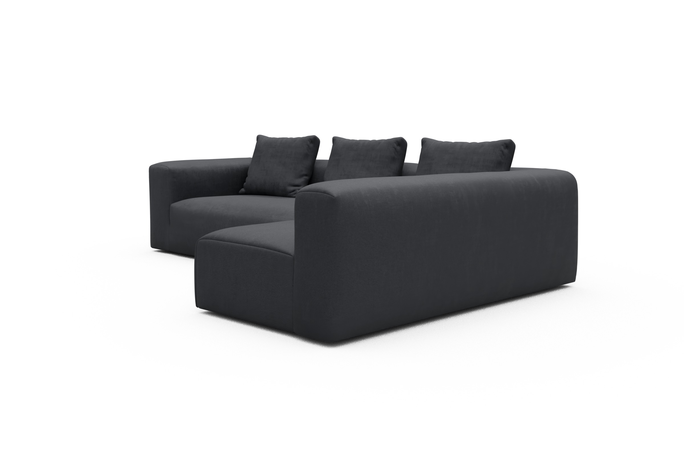 Ecksofa Fred 2x 2,5-Sitzer rechts offen Cordufine-Slate-Grey