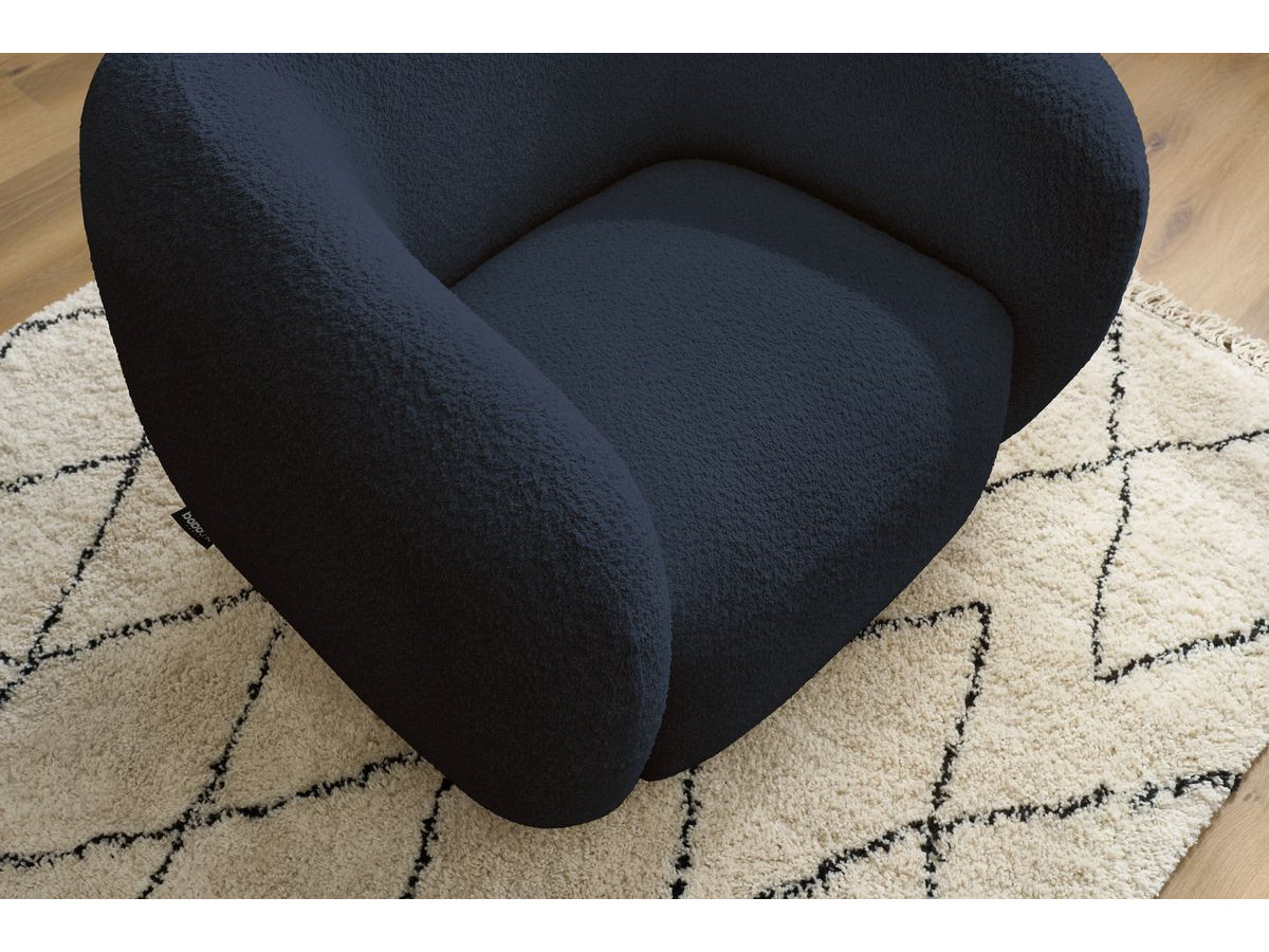 Bobochic Celine Sessel Bouclé-Stoff Dunkelblau