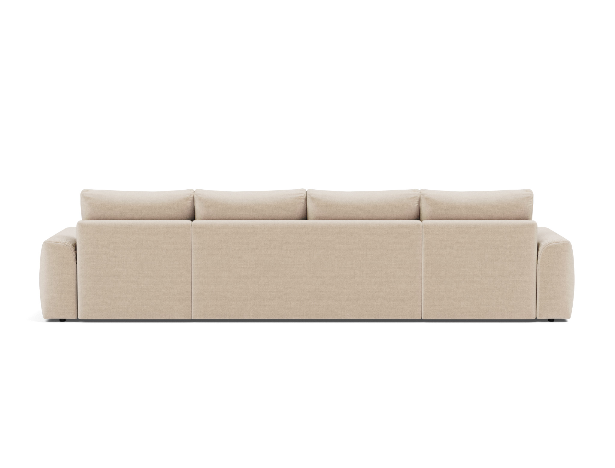 Schlafsofa Norum U-Form mit Chunky-Armlehnen Chenille Esina 410-Almond-Beige