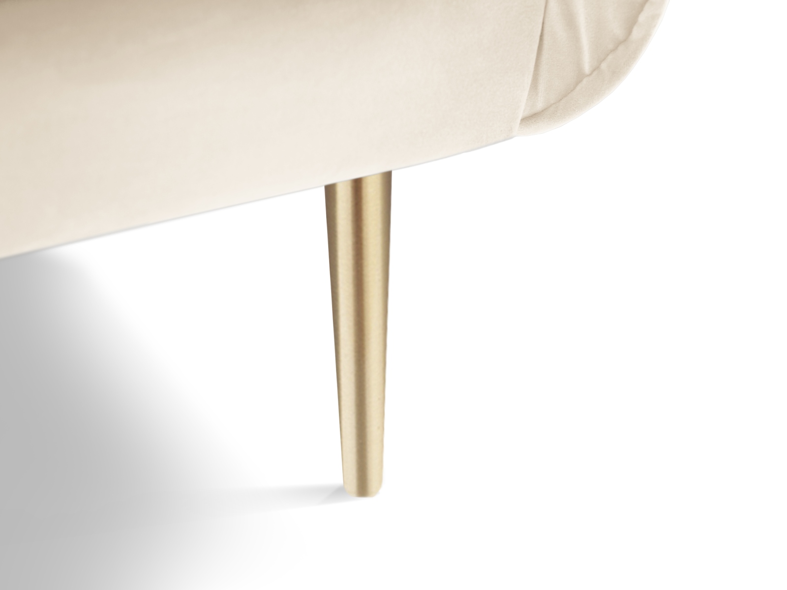 Cosmopolitan Design Sessel Vienna Samt Bluvel Helles Beige Beine Gold