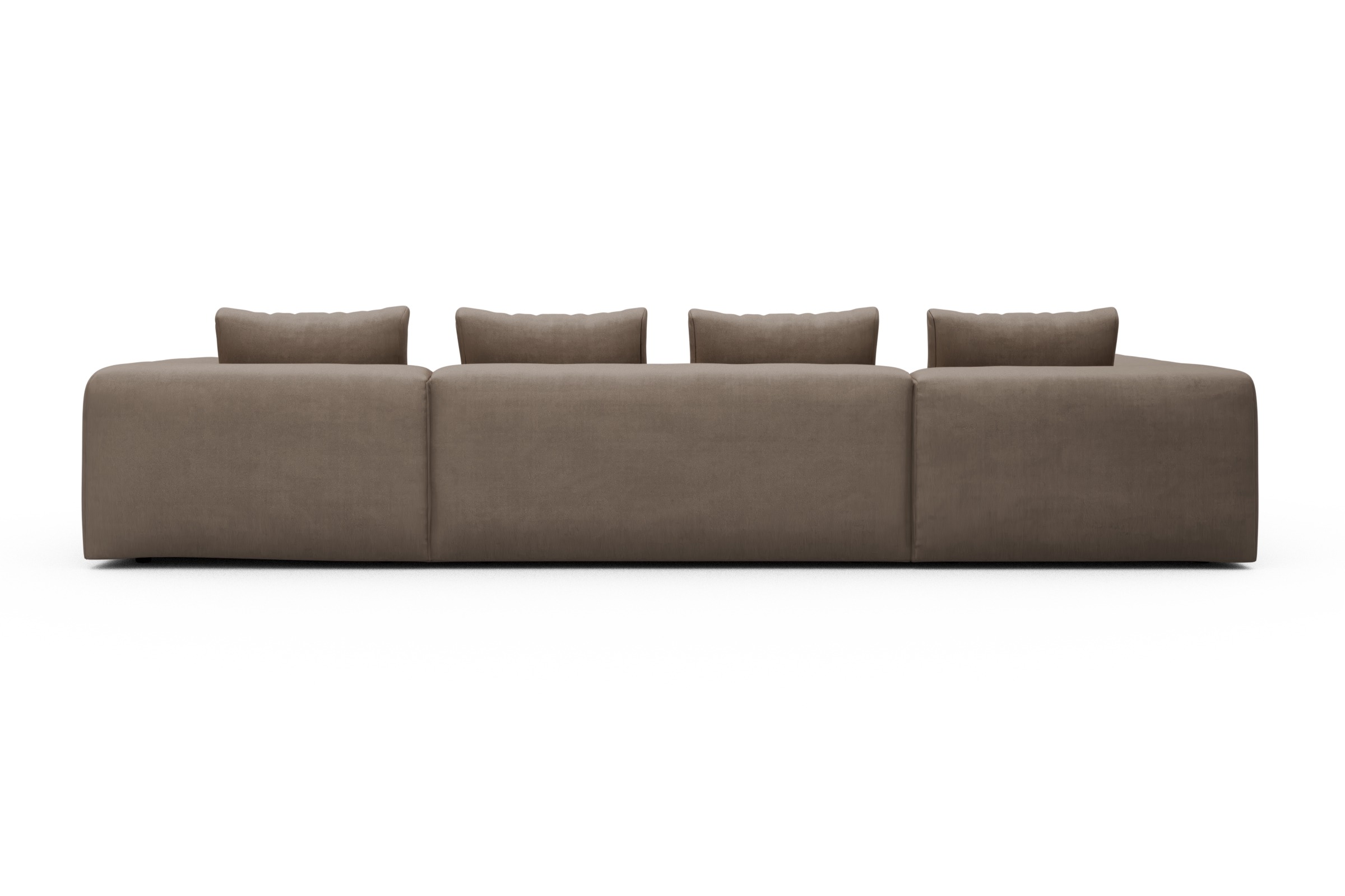 Wohnlandschaft Fred Relax-Ecke links mit 2-Sitzer und Chaiselongue rechts Kord Cordufine 318-Beige