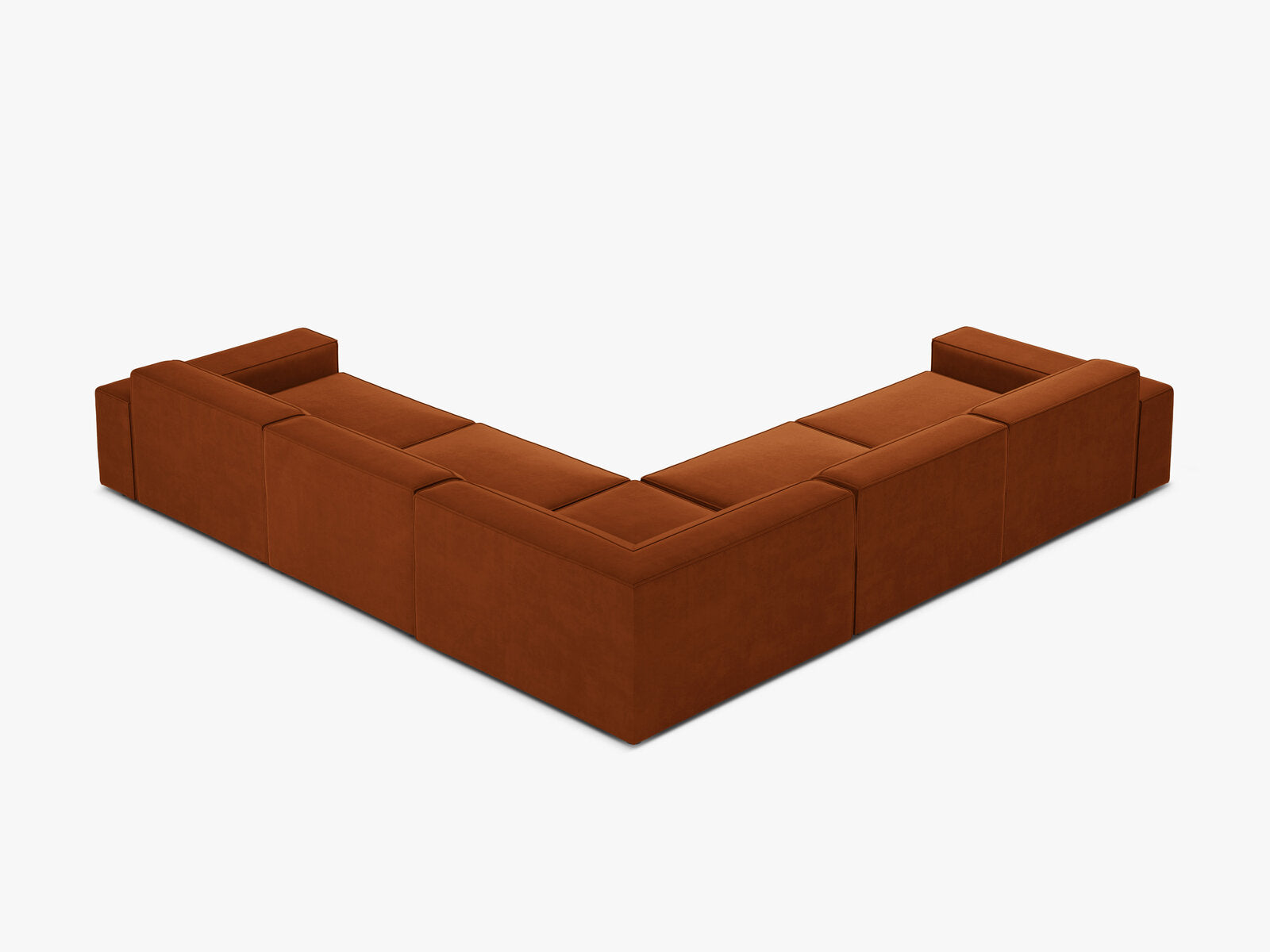 Micadoni Symmetrisches Ecksofa Jodie 6-Sitzer Samt Bluvel Terrakotta