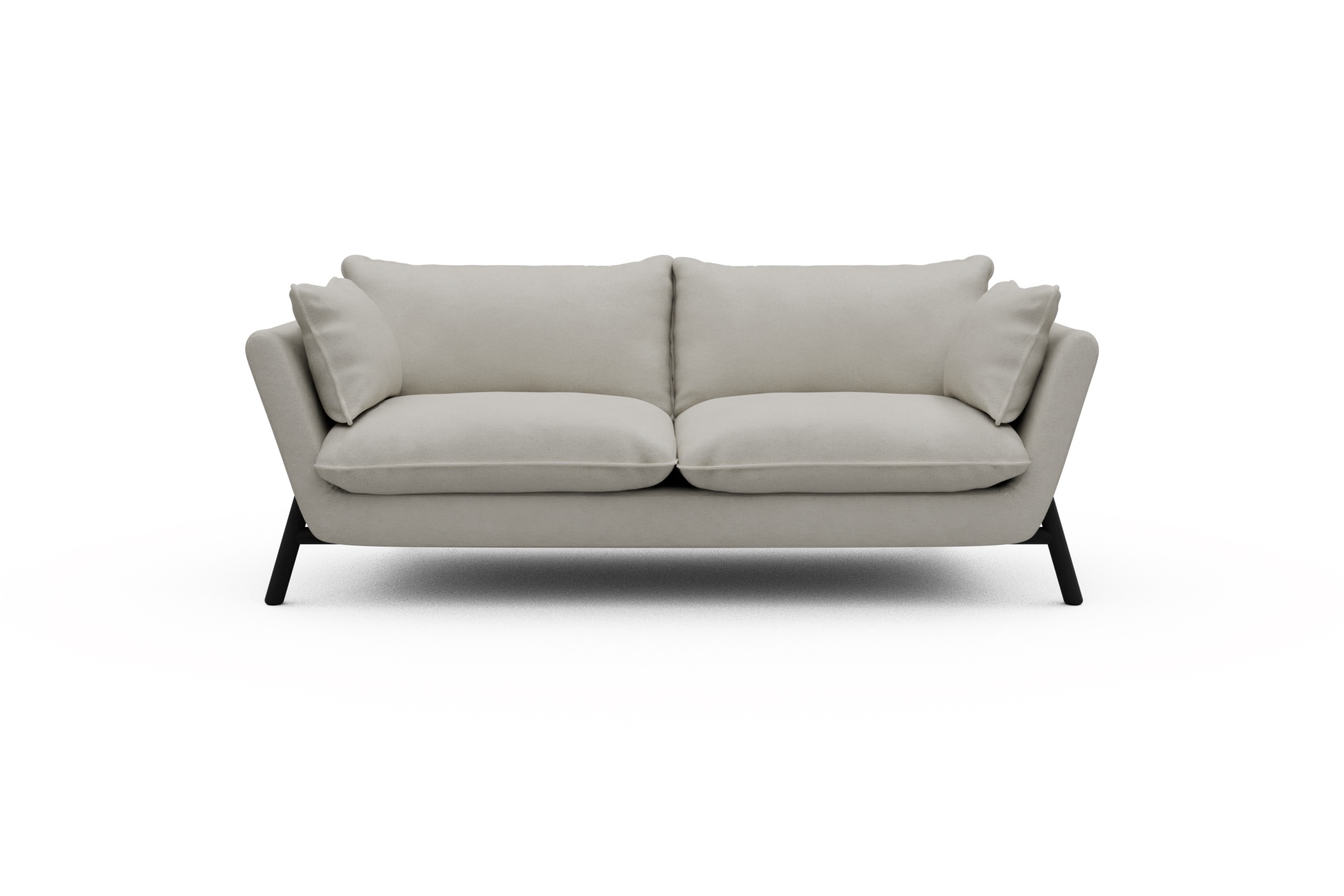 Skandi Home Sofa Emil PREMIUM 2-Sitzer Beinfarbe Eiche Schwarz Denari-Clean-Beige moebelfaktor