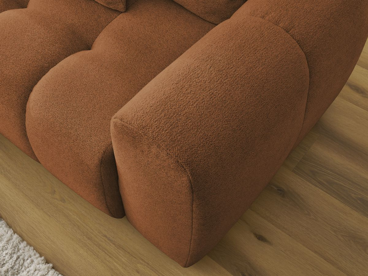 Bobochic Roxelane Ecksofa mit Schlaffunktion und Bettkasten 258 × 150 cm Melange-Stoff Orange Ecke links