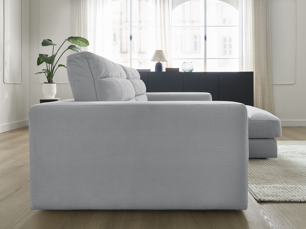 Bobochic Sierra Ecksofa Samt Hellgrau Ecke rechts