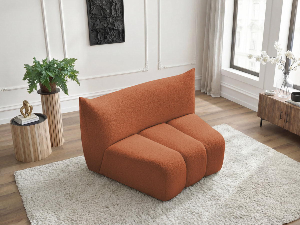 Bobochic Azra Sofamodul 1-Sitzer Bouclé-Stoff Orange